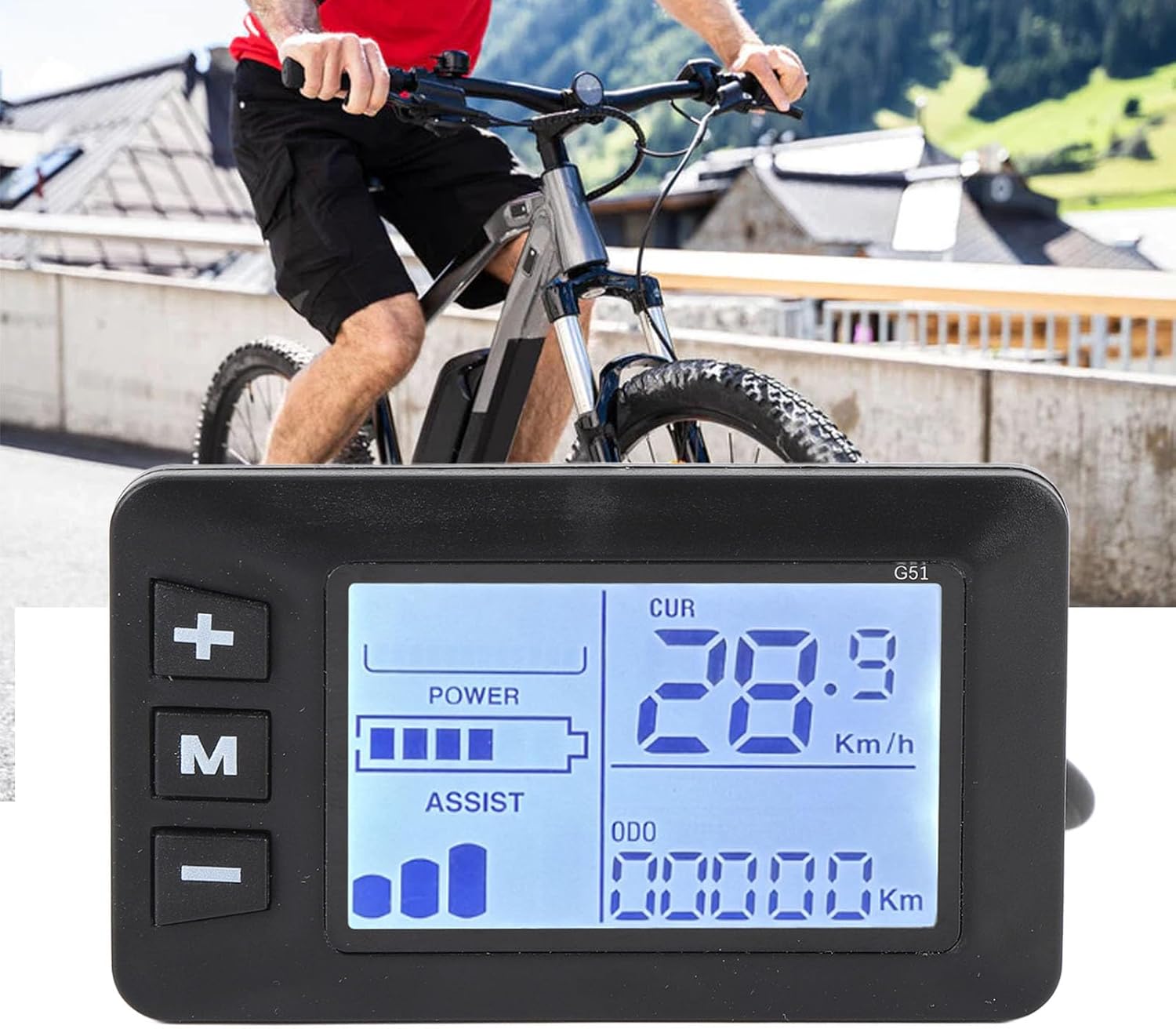 Electric Bike LCD Display Panel with 5 Pin Connector, Electric Scooter Speedometer for Bicycles and Scooters