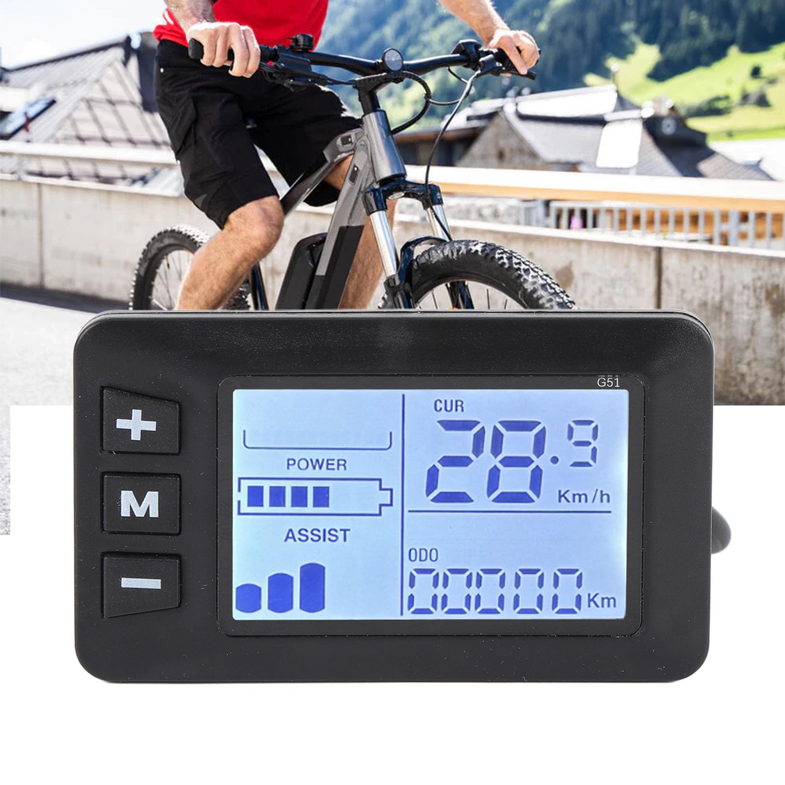 Pannello Display LCD per Bici Elettrica con Connettore 5 Pin, Tachimetro Digitale Scooter Elettrici Compatibile Biciclette e Scooter Accessori