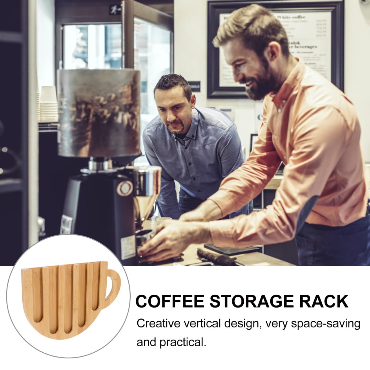 ABOOFAN Expositor para Cápsulas de Café de Madera Forma de Taza Organizador Compacto para Cápsulas Estante para Almacenar y Seleccionar Café en Cocina Soporte Funcional