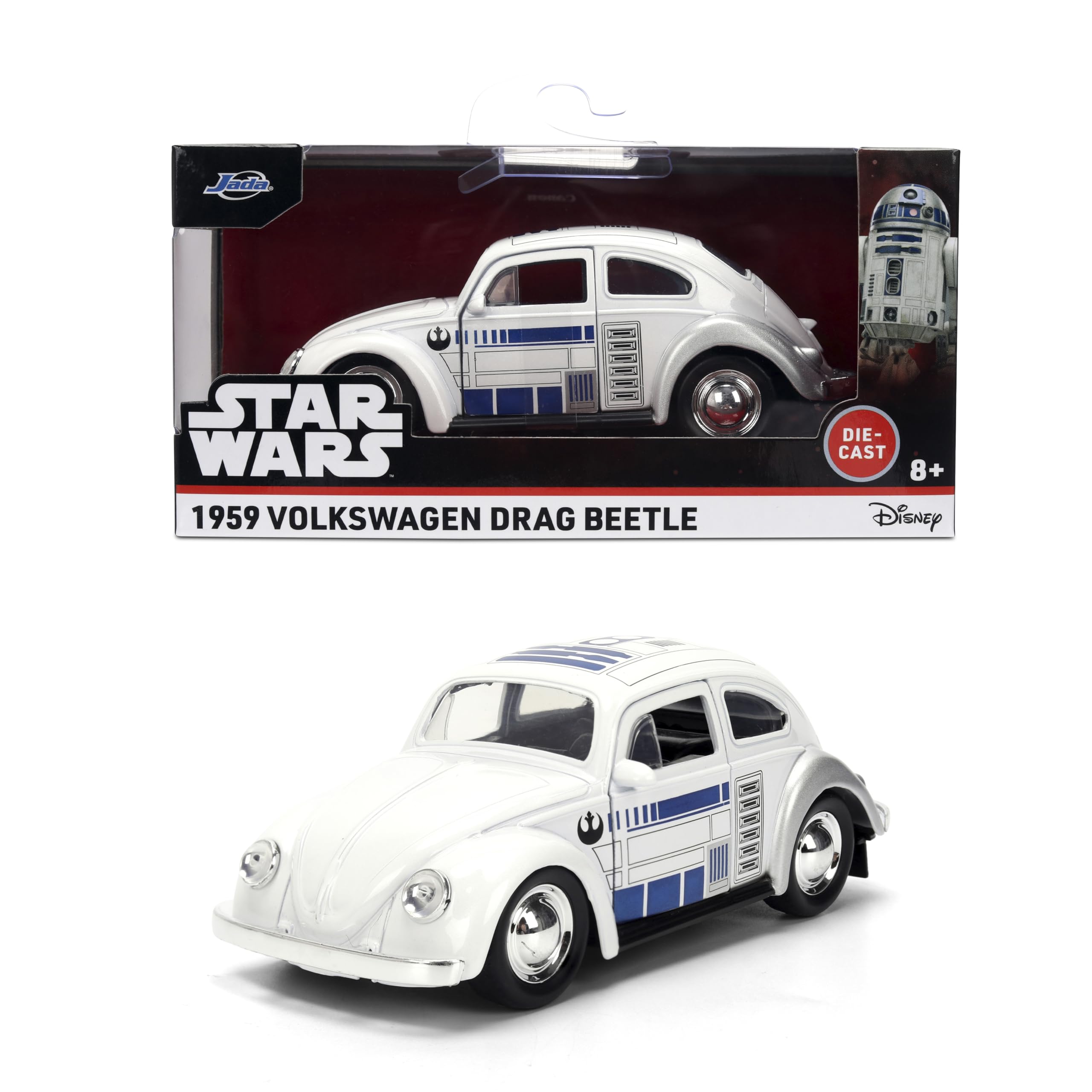 Jada Star Wars R2-D2 1959 Volkswagen Beetle Die-Cast Car 1:32 Scale Vehicle – Hollywood Rides Toys