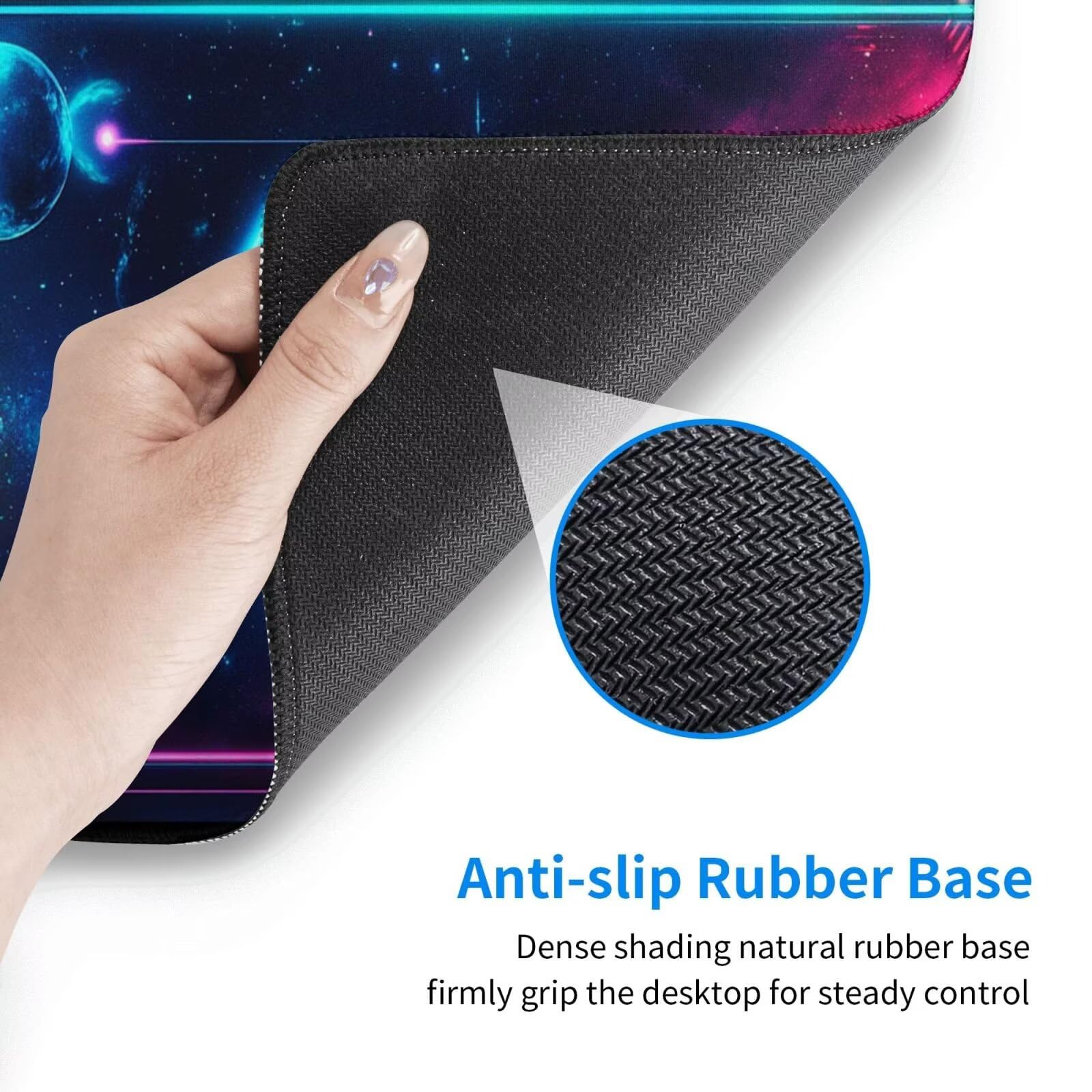 Tapis de Souris Gamer XXL, Triangle de Couleurs 1000x500mm Tapis Souris Gaming Grand, Mouse Pad Base Antidérapante Tapis de Souris à Bords Cousus, Améliore précision et la Vitesse, pour Bureau L-2484