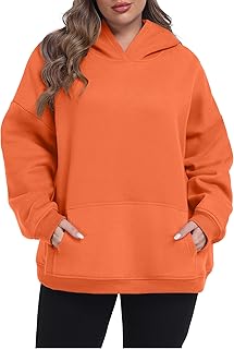 Plus Size Hoodies for Women Fleece-Lined Thick Sweatshirts with Kangaroo...