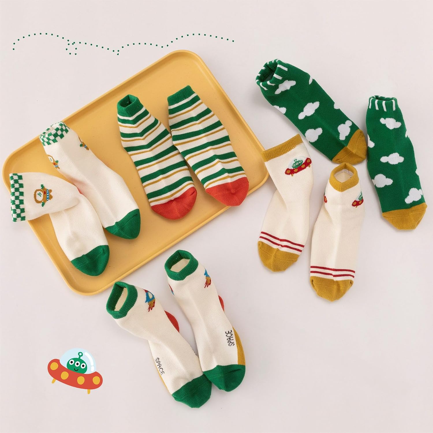Toddler Girls Boys Kids Crew Socks Novelty Fashion Cotton Socks 5 Pairs