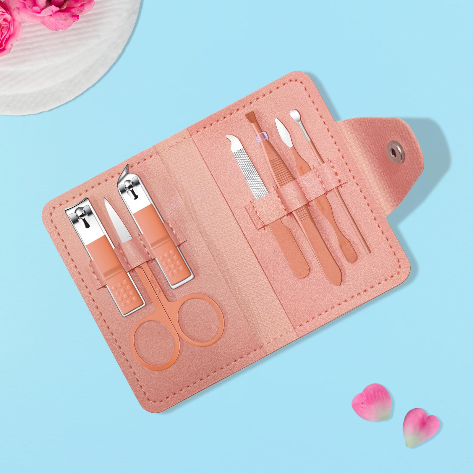 Nail Clippers Set - Manicure Pedicure Kit for Men and Women 7-Piece Grooming Set for Travel Everyday Use
