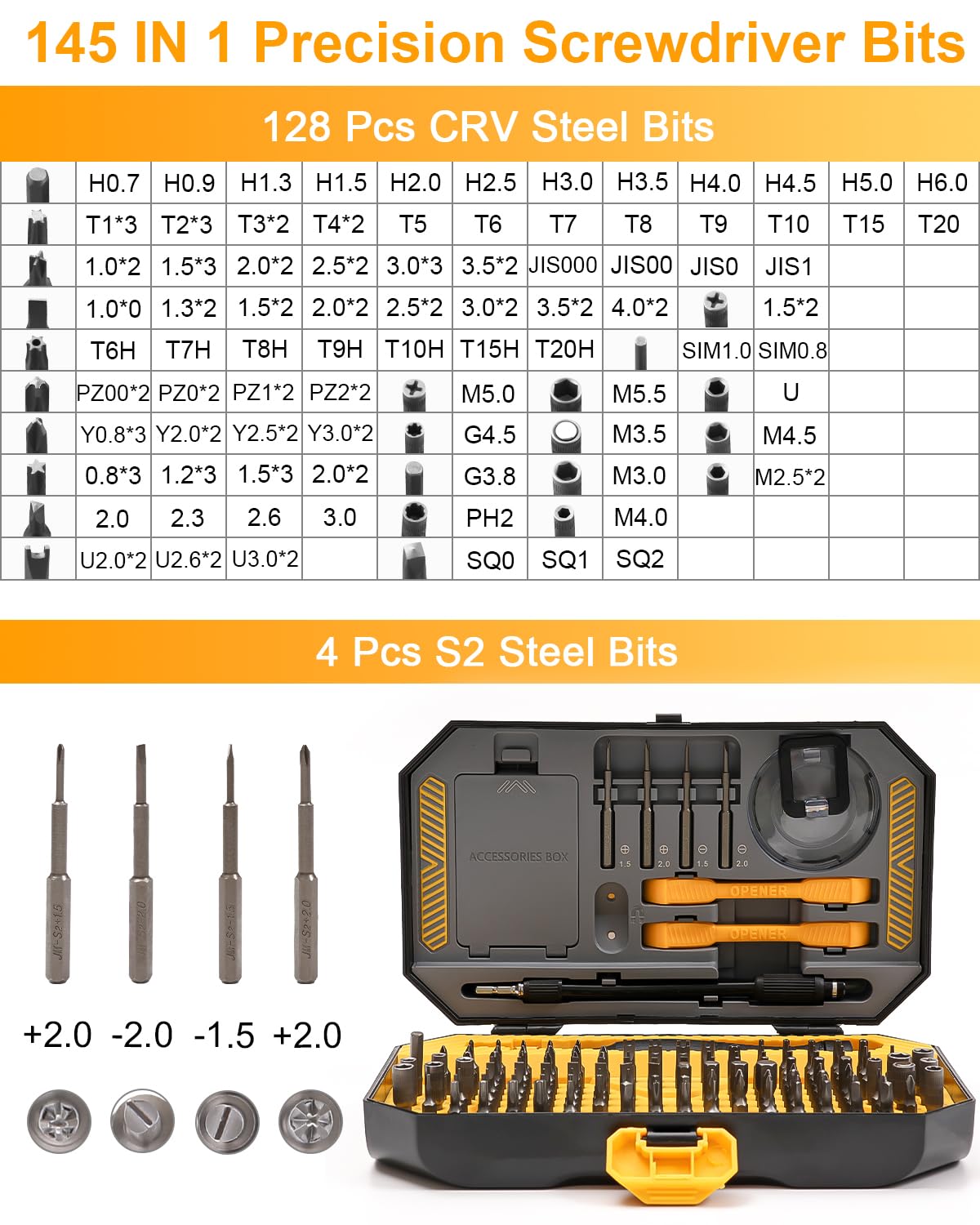 Zestaw wkrętaków precyzyjnych 145 w 1, profesjonalny zestaw wkrętaków magnetycznych z końcówkami Torx Triwing, do iPhone'a, Switch, PS5, laptopa, zegarków, aparatów fotograficznych, okularów