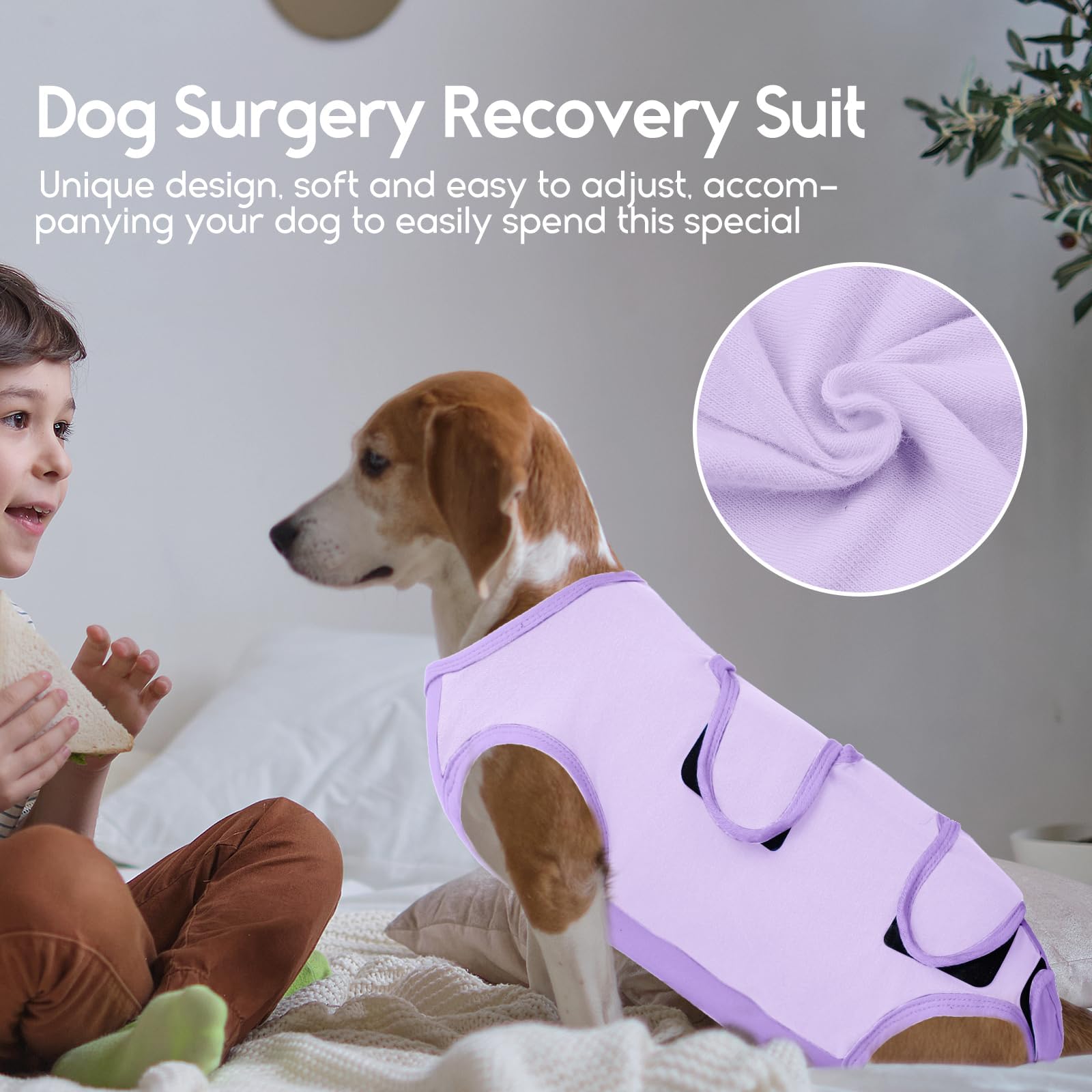 ASENKU Body Post Operatorio Cane Femmina Tutina Recupero Cane per Ferite Pigiama per Cani Protezione Postoperatoria Vestito Cane Colletto Alternativo Dopo l'intervento Chirurgico