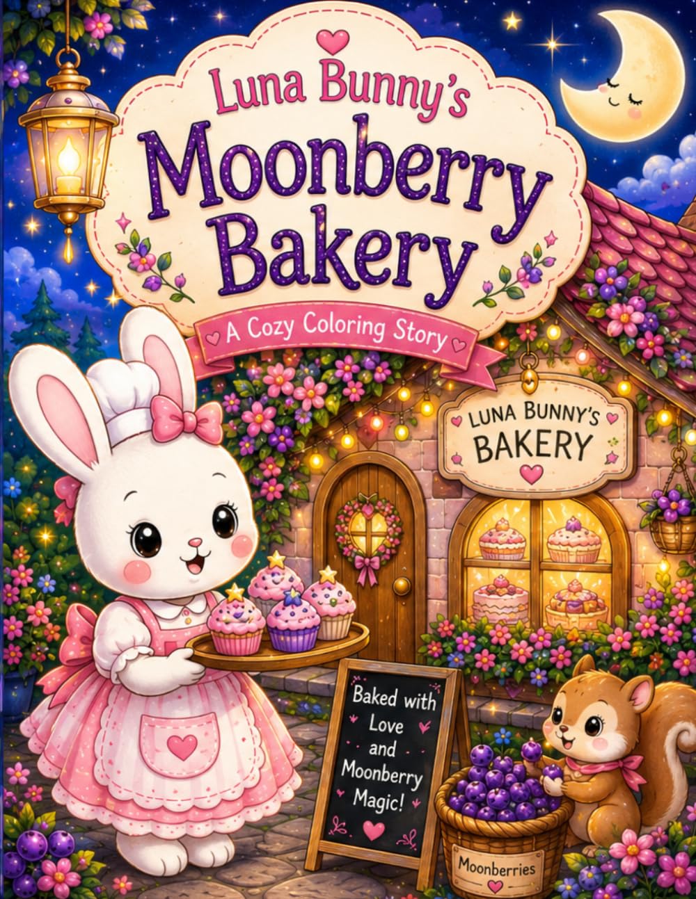 Luna Bunny’s Moonberry Bakery: A Cozy Coloring Story