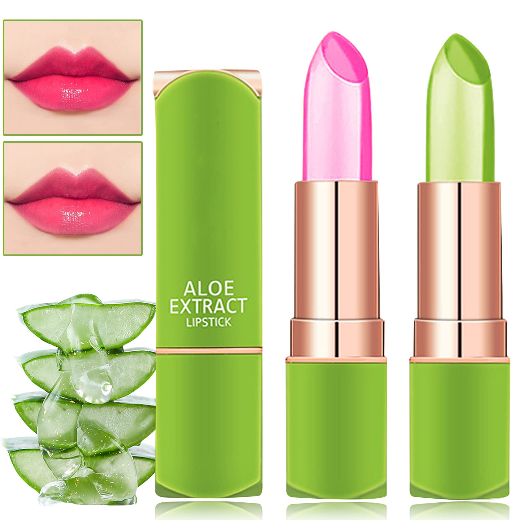 Amazon.com : 2 PCS Jelly Crystal Aloe Vera Lipstick,Magic