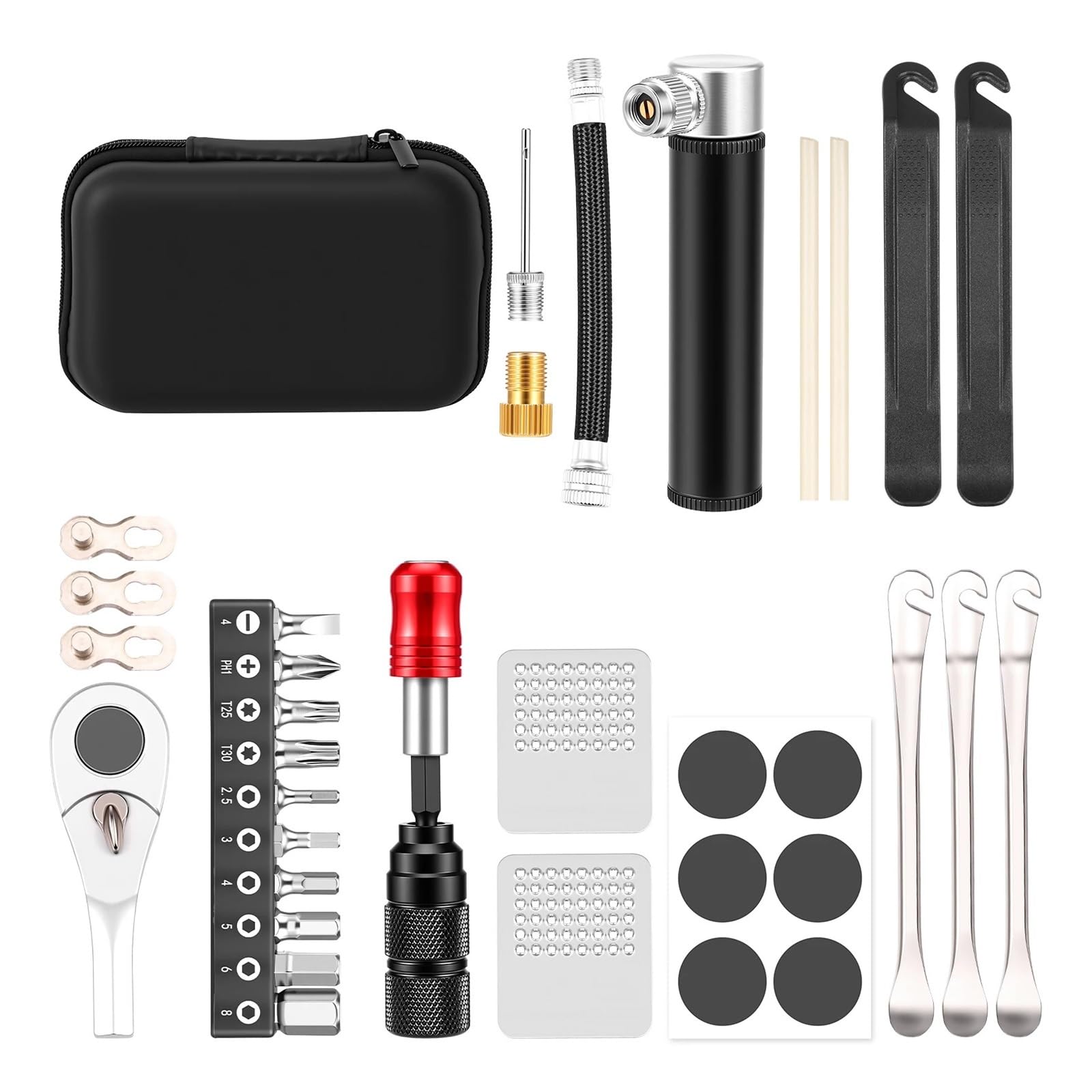 Kit di attrezzi for riparazione bici Set biciclette leggero con punta in acciaio S2 Strumenti manutenzione multiuso for strada