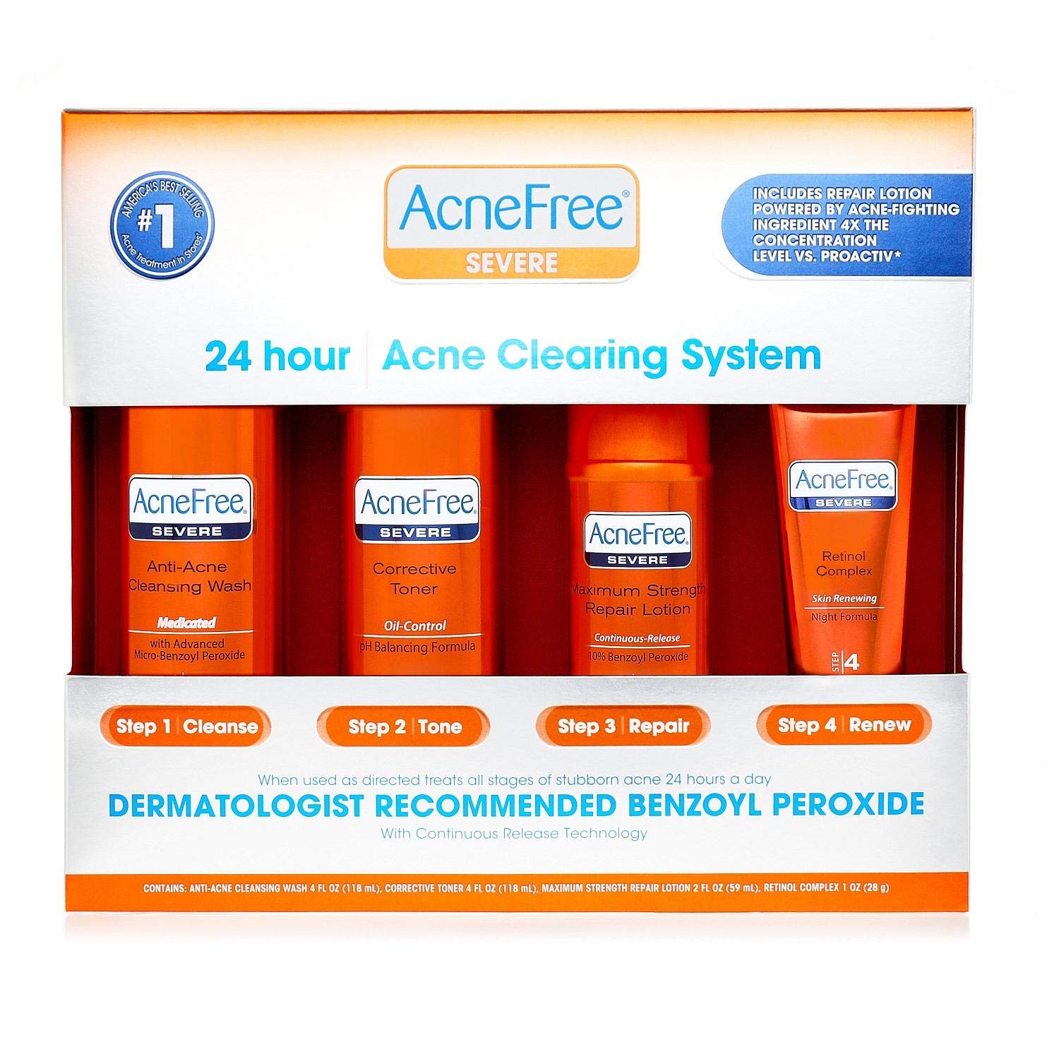 AcneFree Severe 24 Hour Acne Clearing System Set
