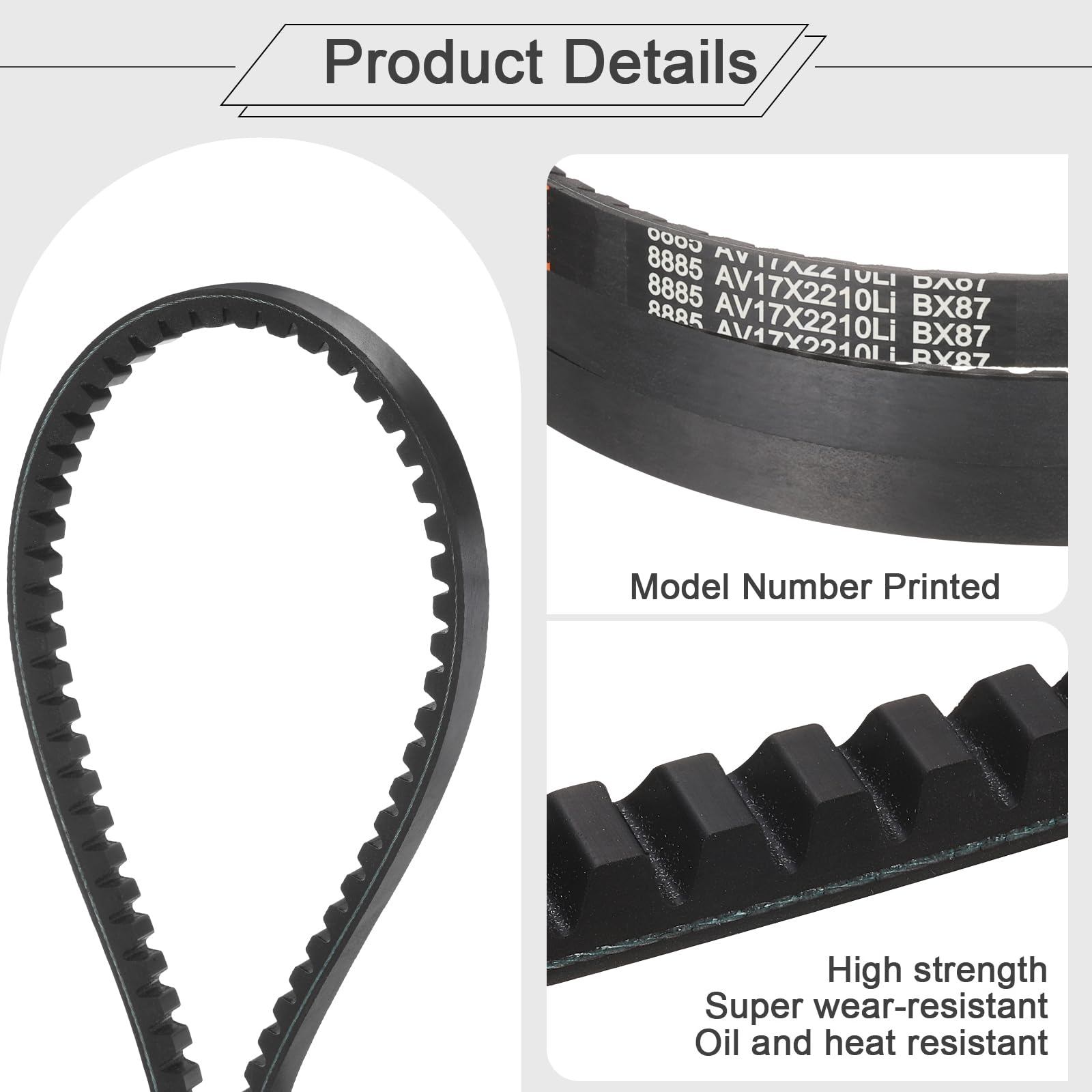 QUARKZMAN 2 Piezas BX87 Correa En V De EPDM Correa De Transmisión Industrial Dentada De Borde Crudo 2250mm Longitud De Paso 17 Ancho Superior 11 Grosor De Goma Para Transmisión De Potencia