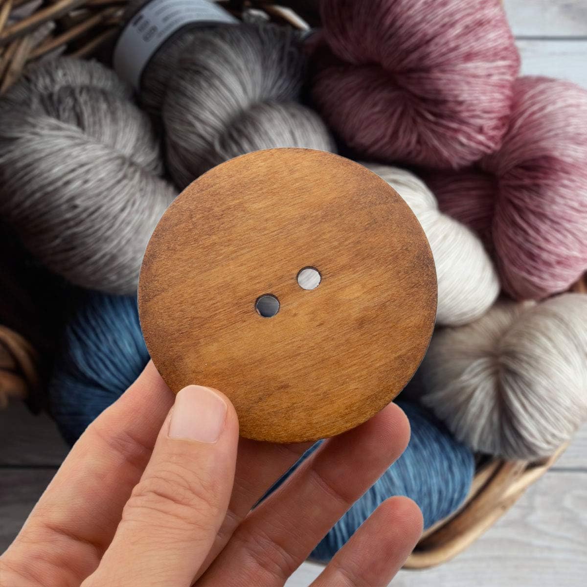 Summer-Ray 30pcs Large Brown Wooden Buttons – 60mm (2.36") Diameter – DIY Craft & Sewing – 2-Hole Design for Bags & Clothing