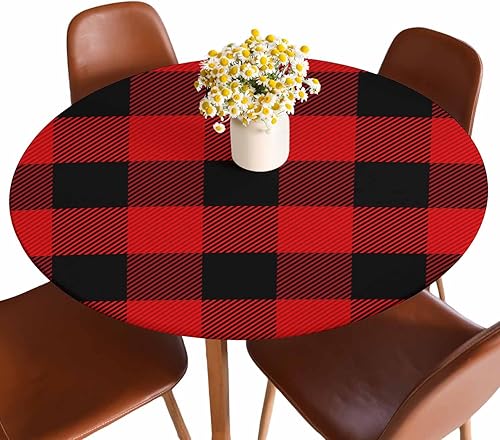 Miniatura 21 de Mantel redondo de mármol ónix con bordes elásticos, color marrón, lavable, reutilizable, para cocina, picnic, fiesta, 40-44 pulgadas Ónix