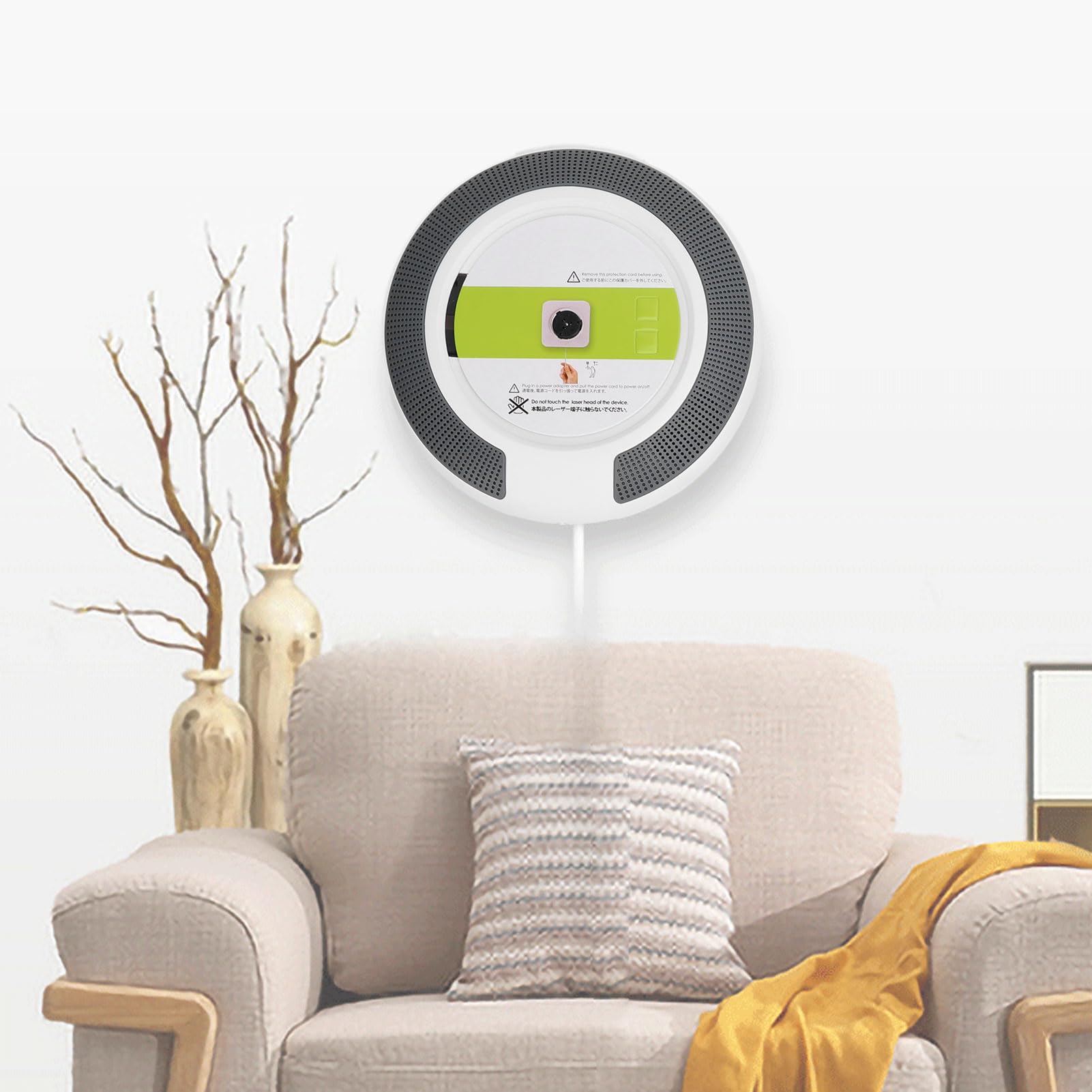 Lecteur CD Portable avec Bluetooth, Lecteurs CD à Montage Mural, Lecteur CD de Musique avec Haut-Parleur HiFi et Télécommande, Minuterie, Prise en Charge des écouteurs USB AUX