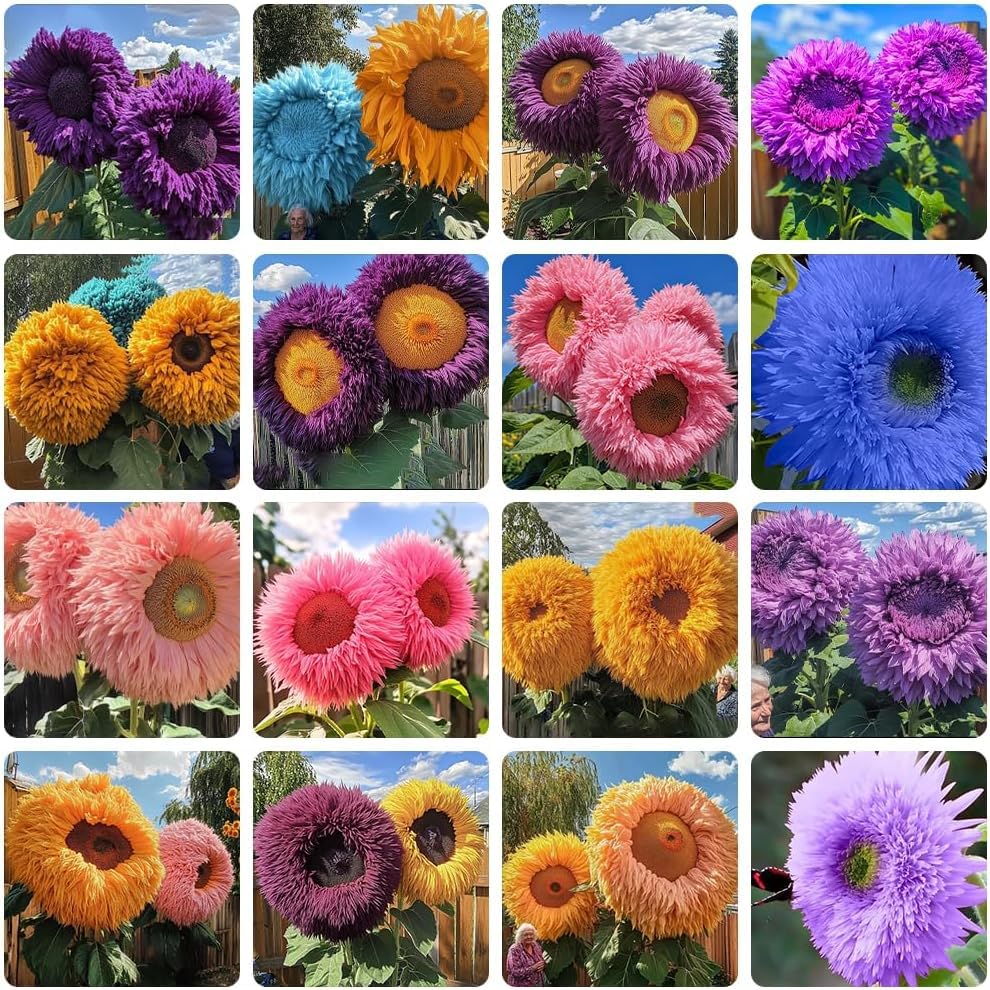 Teddy Bear Sunflower Seeds for Planting - 100 Non-GMO Heirloom Seeds Fluffy Pom-Pom Blooms Easy Growing Attracts Pollinators for Indoor & Outdoor Gardens/Containers