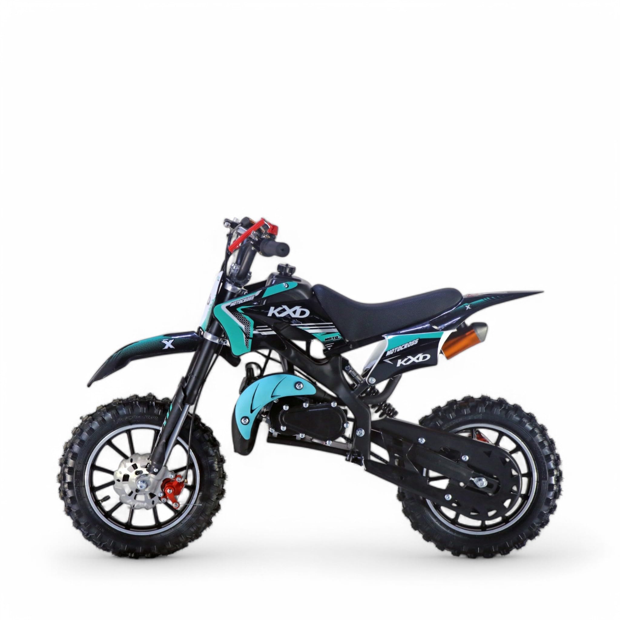 KXD 701/706/708 Blitzer 49cc Enfant 2 Temps 45km/h Dirt Bike Dirtbike CrossBike Pocket Pitbike Pocket Kids Dirt Cross Motor Moto Vélo Véhicule Enfant (Turquoise, KXD 701 49ccm 2Temps)