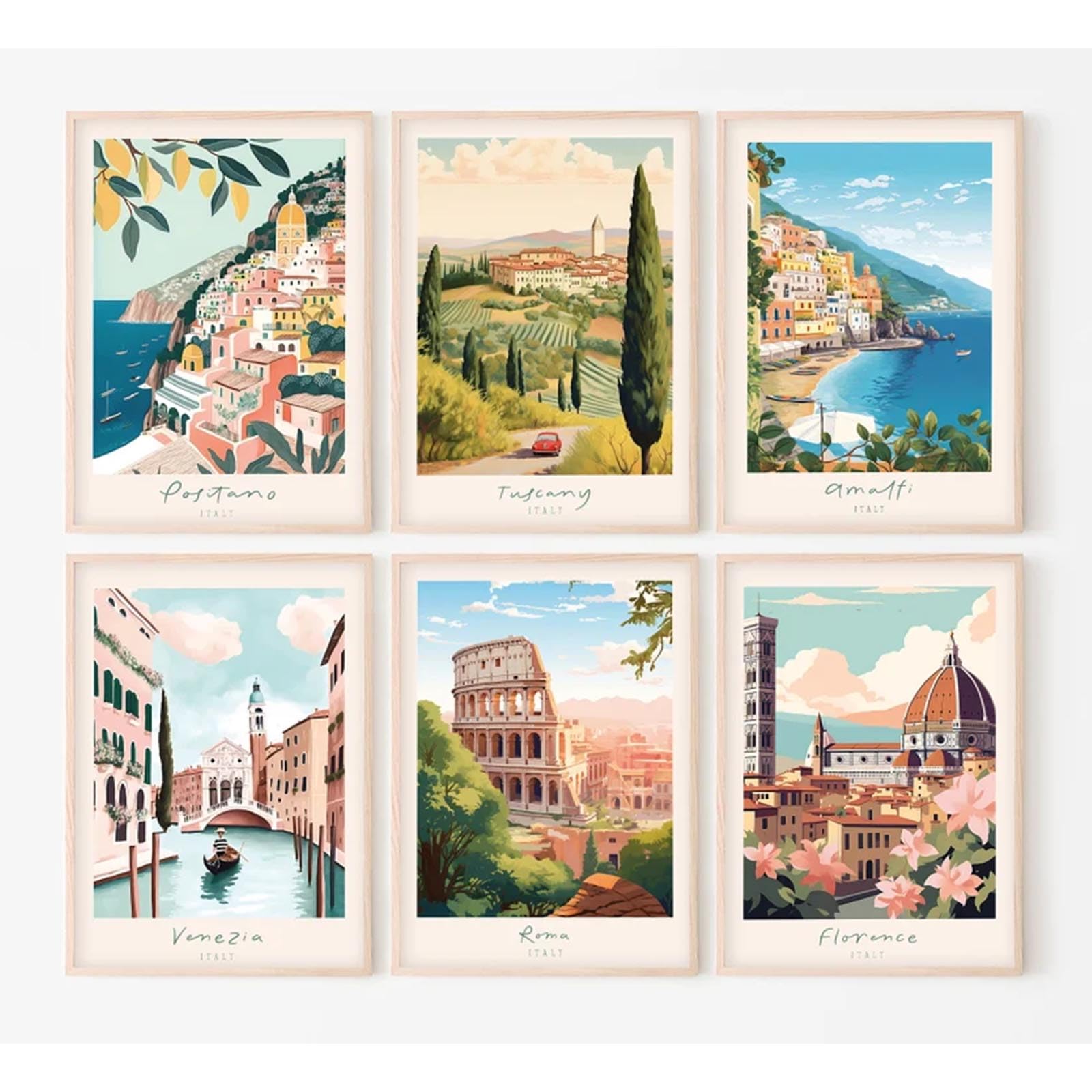 Amazon.com: Tocliky Italian Italy Wall Art Decor Amalfi Coast