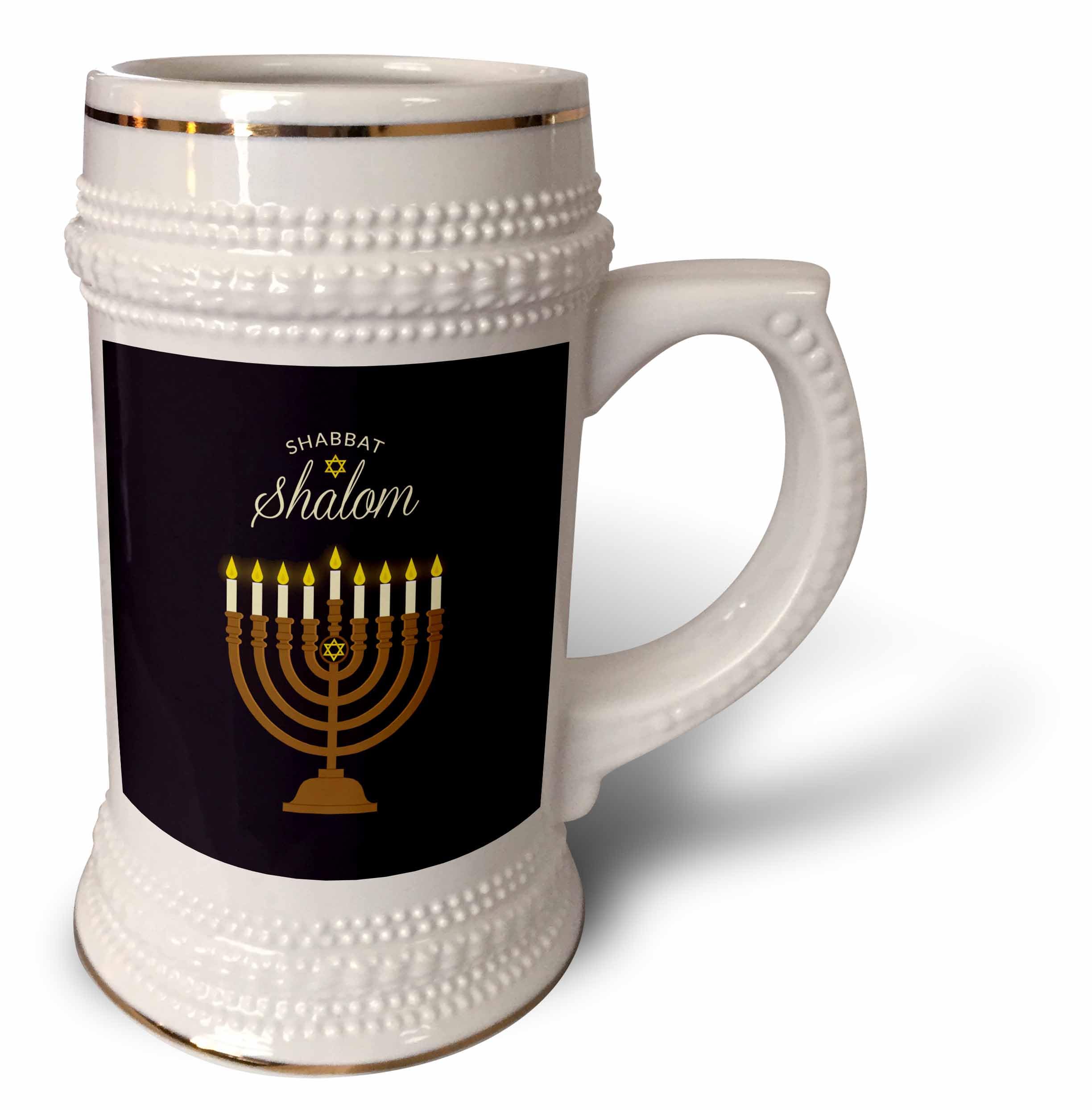 Taza de porcelana Shabat Shalom stn_280344_1 con acabados finos estilo Israel