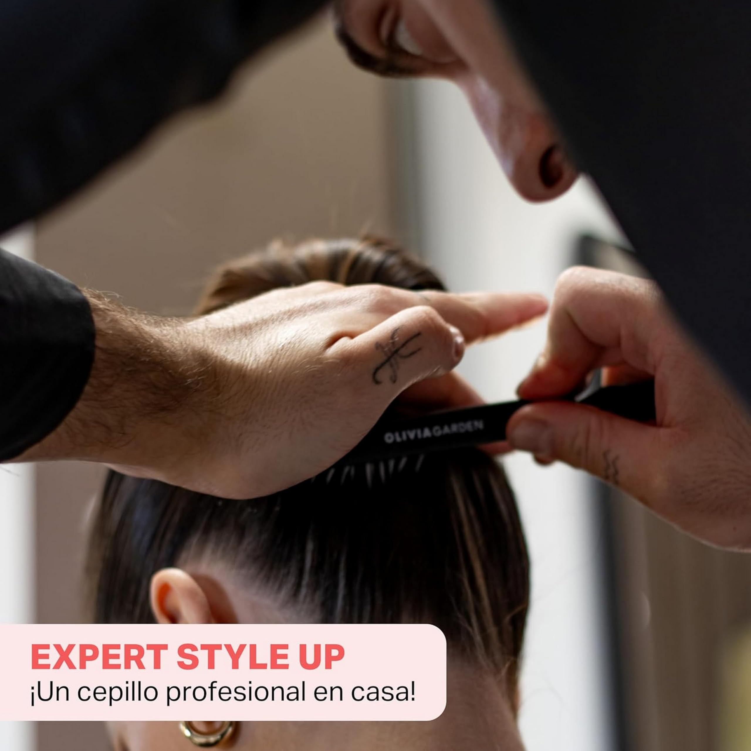 Olivia Garden Expert Style Up Brush con cerdas de jabalí y sintéticas - Negro mate - Para peinados, peinados y volumen creativos, mejora el brillo y reduce la rotura