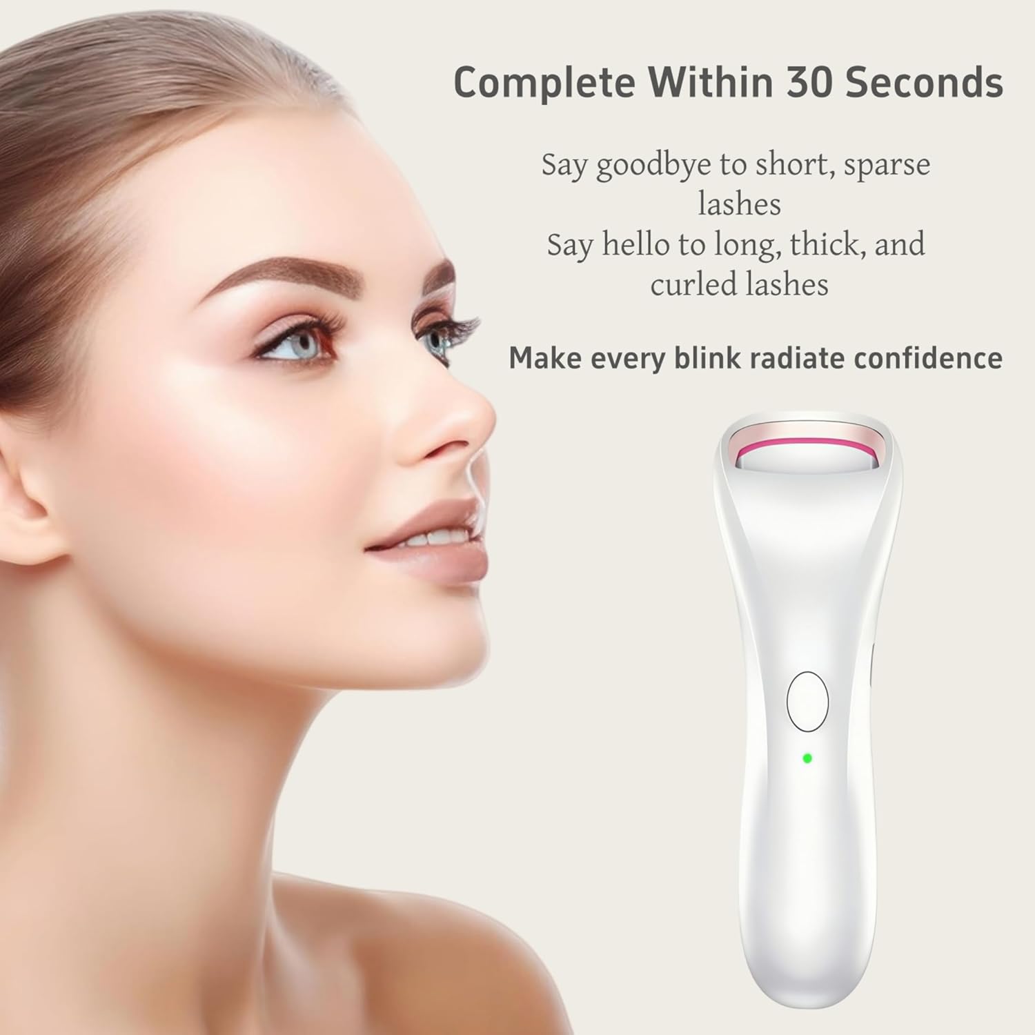 Heated Eyelash Curler, Fast 15s Heat up, Rechargeable Electric Lash Curler, 2-Level Adjustable Temp, for All Lash Types, Safe Anti-Burn, Quick Natural Curling Lashes, for Long-Lasting Curls - Image 8