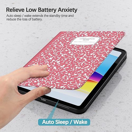 Miniatura 10 de Funda para iPad de 10 generación 2022 iPad de 10.9 pulgadas, visión multiángulo y encendido automáticoapagado automático, funda protectora de piel