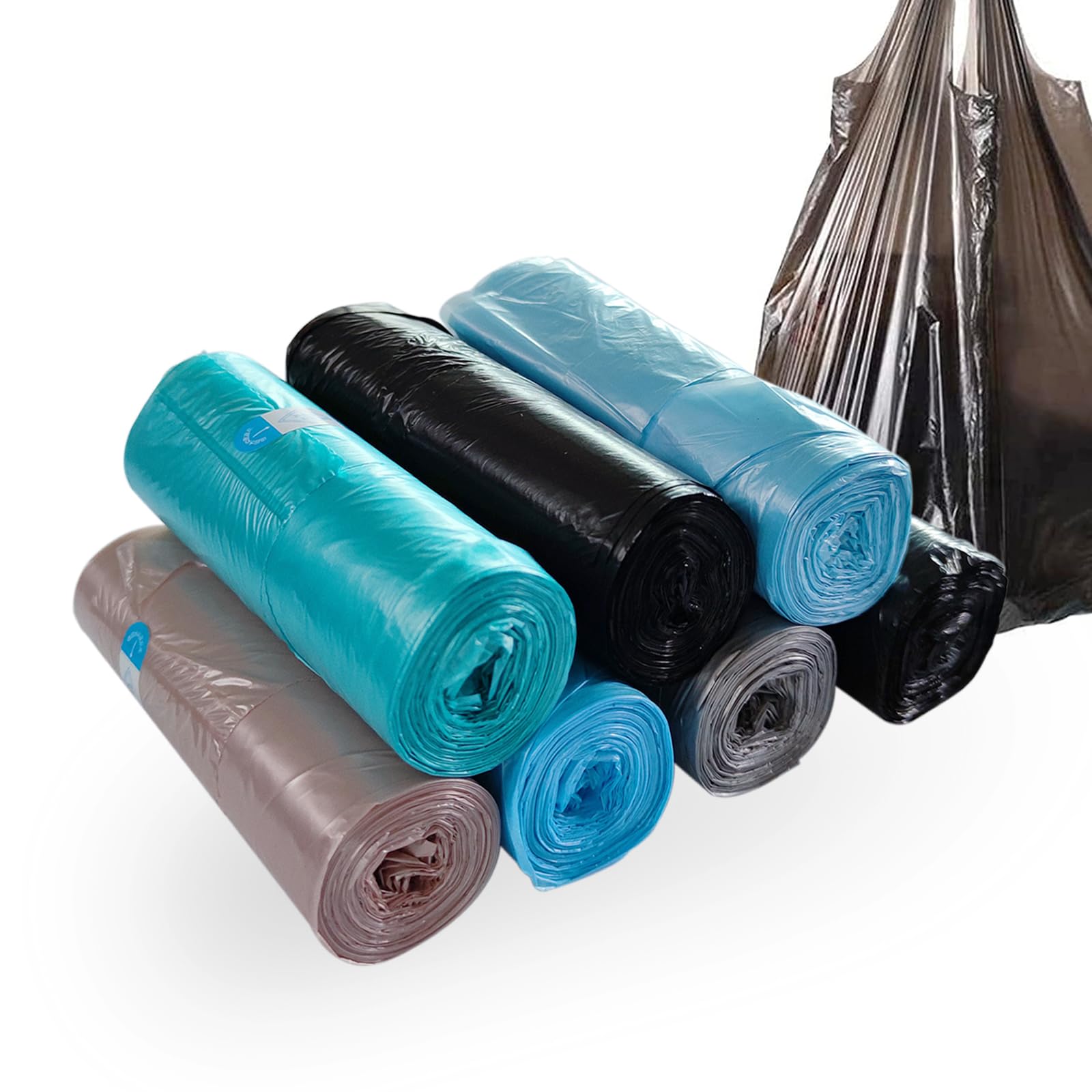 LYLYMYKHH Garbage Bags, Small Trash Bags Plastic Disposable Garbage Bags with Handles for Office, Kitchen,Bedroom Waste Bin,Colorful Portable Rubbish Bags,Wastebasket Bags (Colorful)
