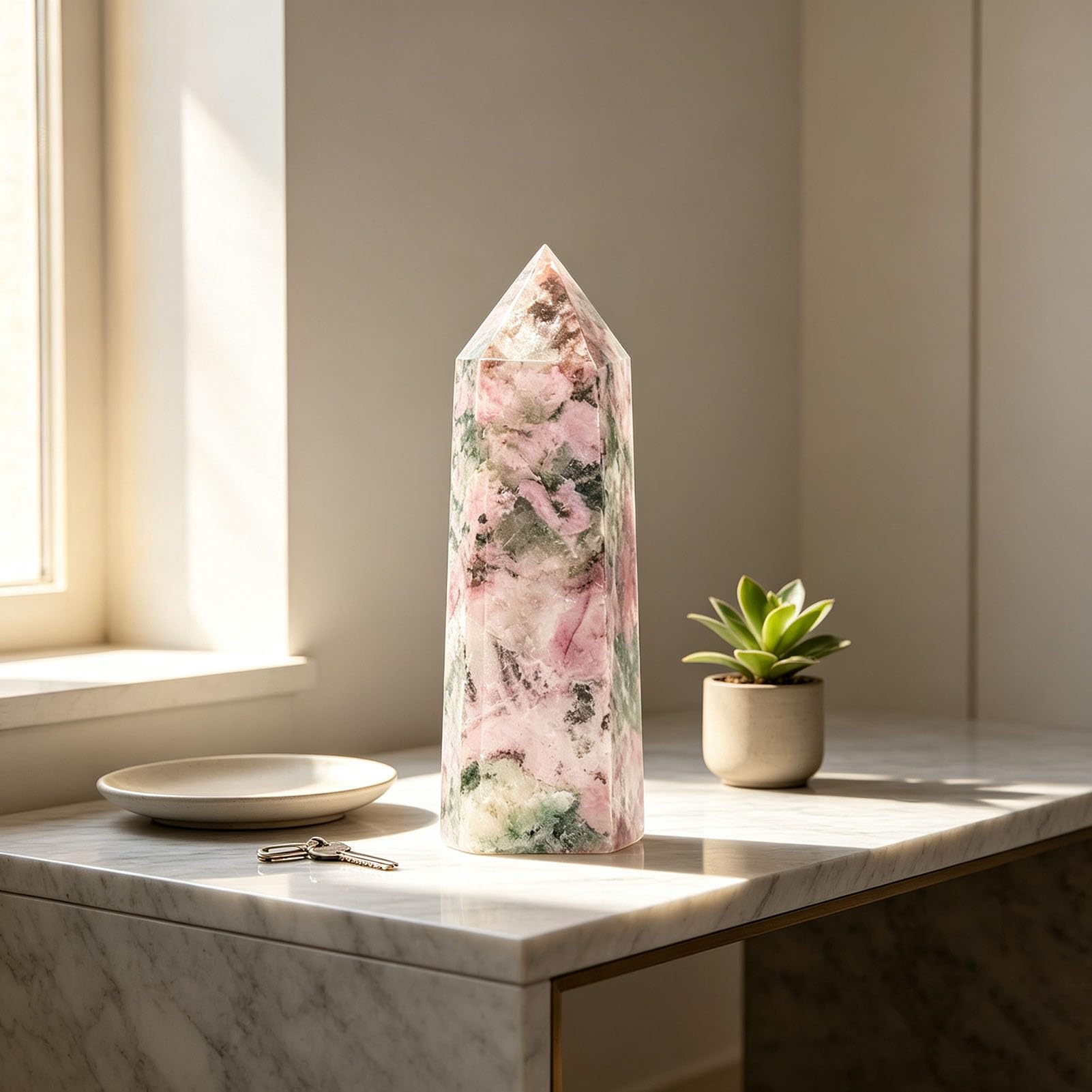 Espécimen mineral pilar cristal de calcita de cobalto rosa natural 80-120G | Cristales en bruto, adorno de escritorio, decoración, bricolaje, decoración de la oficina en el hogar,regalos meditación