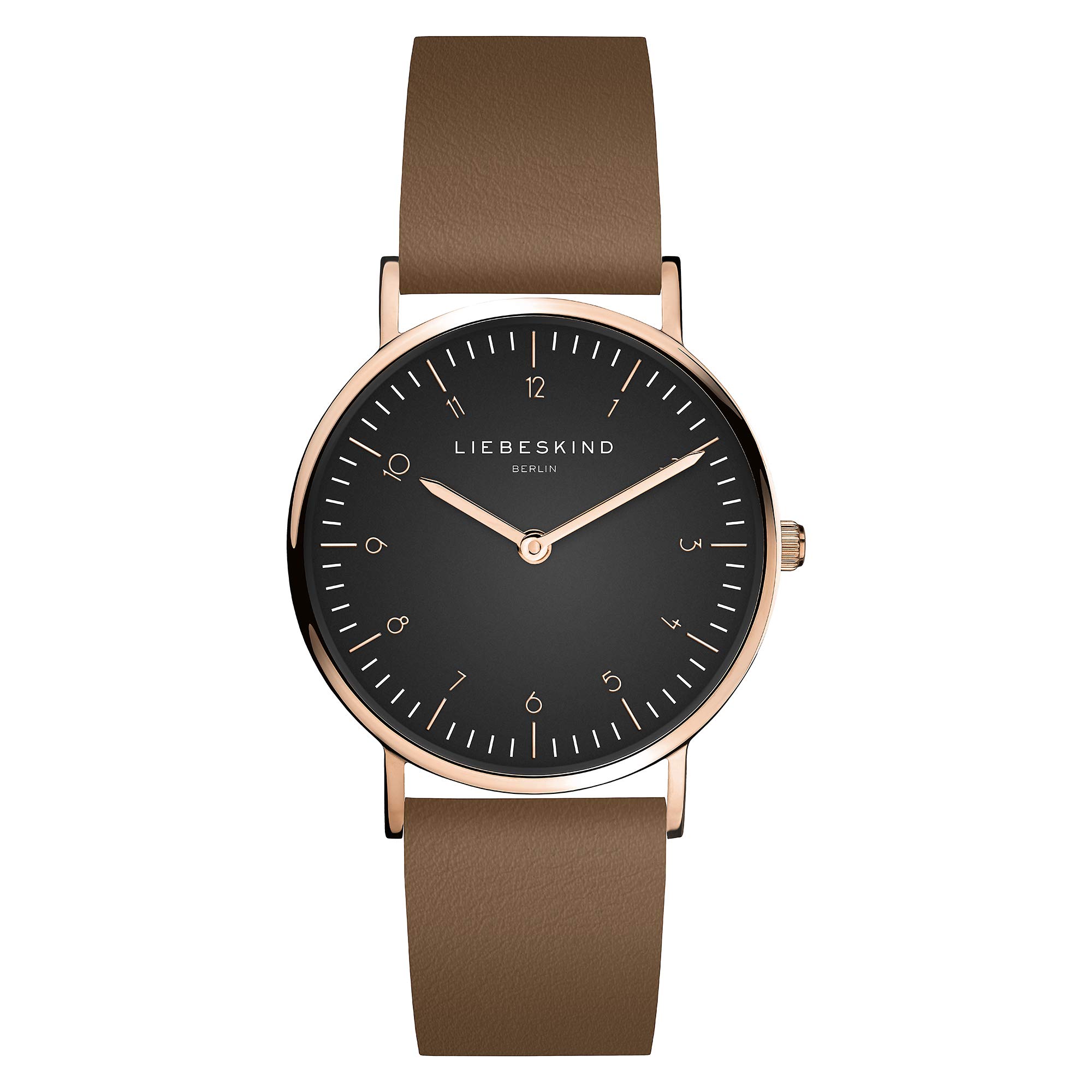 LIEBESKIND BERLIN Damen Armbanduhr – Klassisches Design – Rundes Gehäuse 34 mm – Lederarmband – 5 ATM wasserdicht – Verschiedene Farben