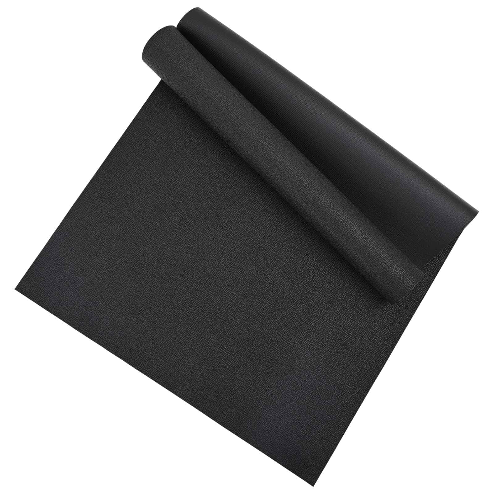 Sport Schutzmatte aus hochdichtem PVC 150 x 75 x 0,6 cm Schwarz rutschfeste Fitnessmatte für Heimtrainer Laufband Crosstrainer mit Geräusch- und Kratzschutz für Gym und Homegym