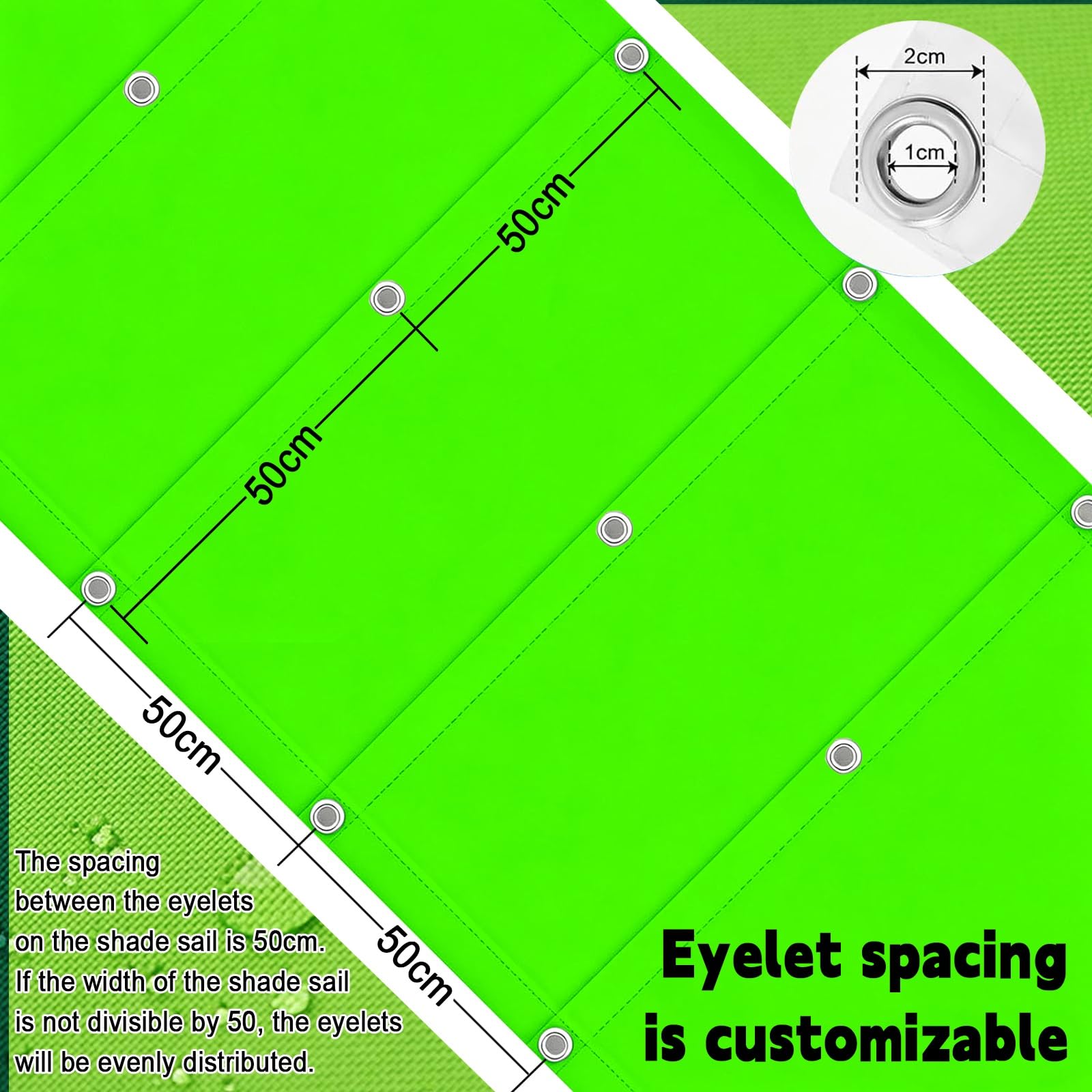 Toldo Retráctil de Onda 100 x 1000 cm Impermeable Ondulada Toldos Exterior Protección Rayos UV Resistente Al Desgarro con Ojales y Cuerdas para Jardín Porche Patio Barbacoa, Verde Tierno