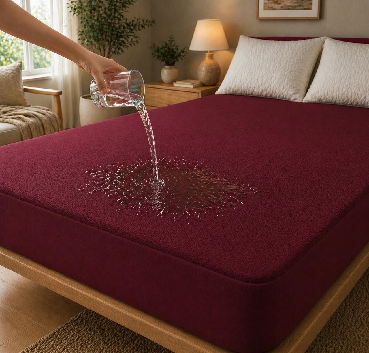 100% Waterproof Premium Mattress Protector for Single Bed 36X78 Inches (3x6.5 Feet) | Cotton Feel Mattress Cover | 360° Elastic Fitted | Fits Upto 12 Inch | Bed Protector Cover-image-46