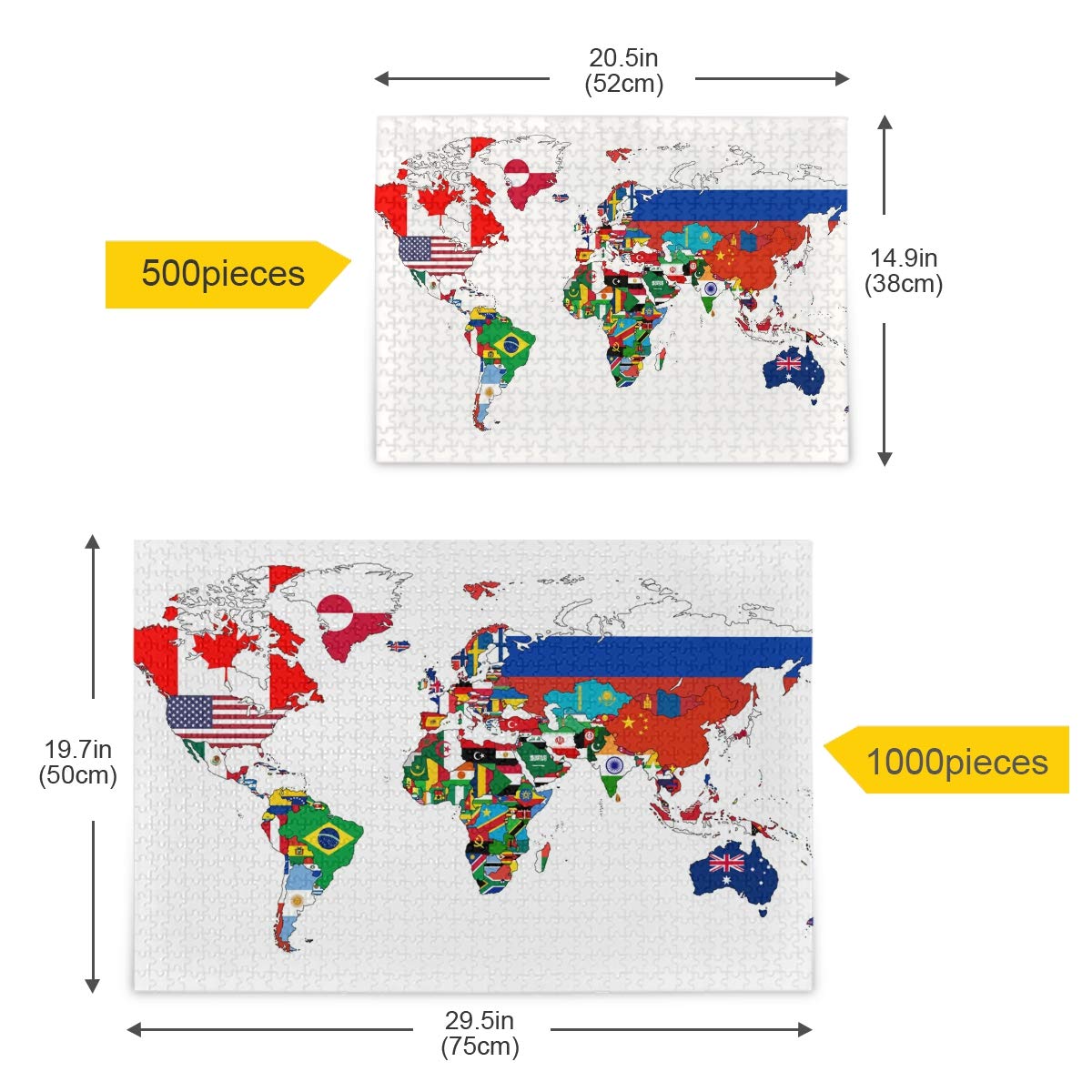 Amazon.co.jp: MAKIKU 1000ピース ジグソーパズル 世界地図 マップ 50