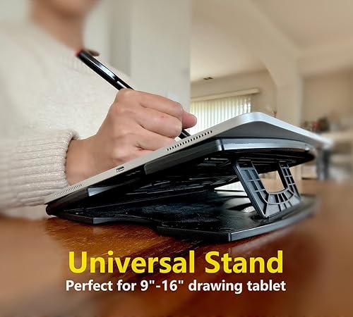 Miniatura 2 de Soporte de dibujo para tableta, soporte de almohadilla de dibujo digital, plegable, ajustable para monitores de dibujo gráfico de 9 a 16 pulgadas,