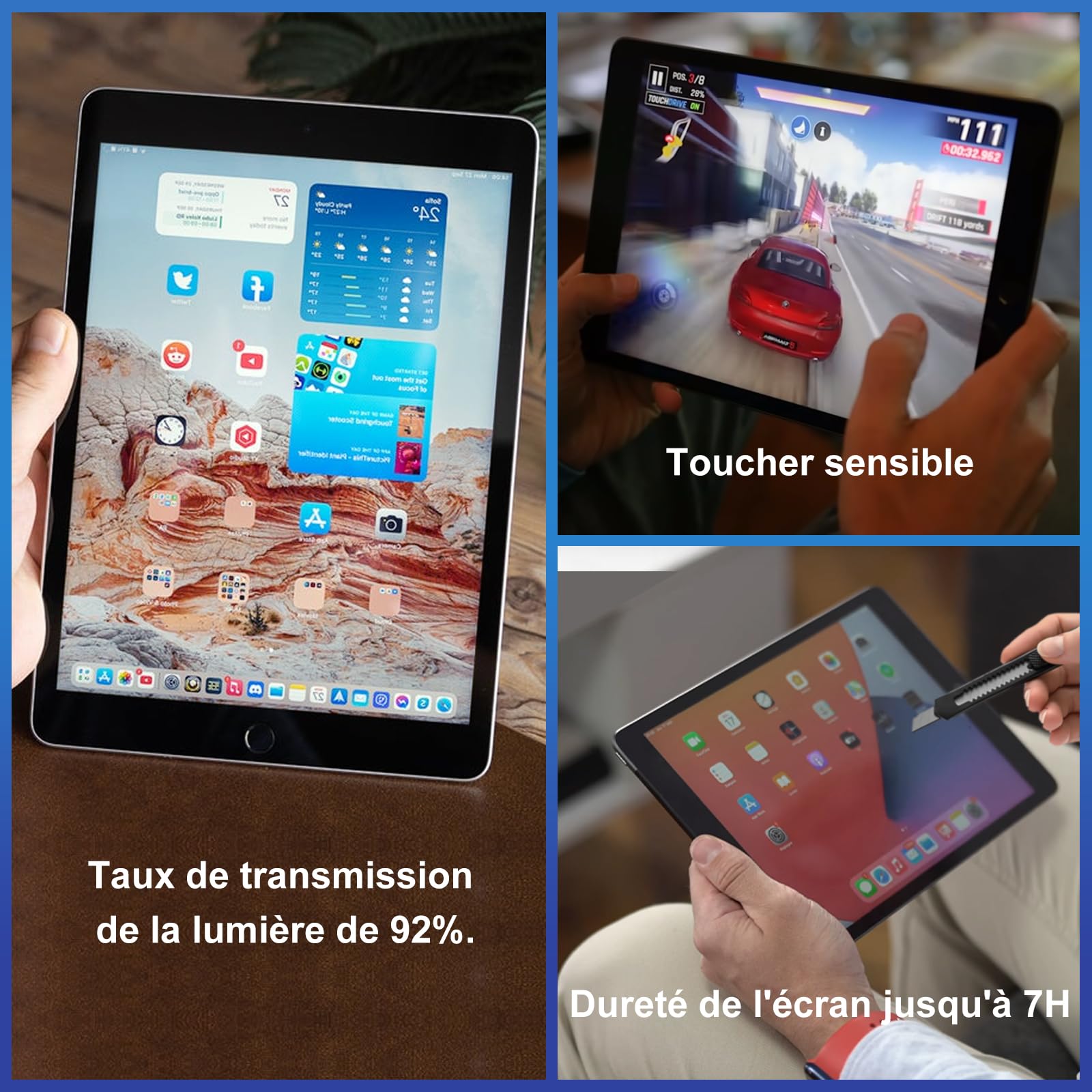 NB+ Écran Tactile pour iPad 5ème Génération 9.7” Écran de Remplacement 2017 Digitizer Adhésif Pré-installé,No Home Button(modèle:A1822 A1823 (Noir)