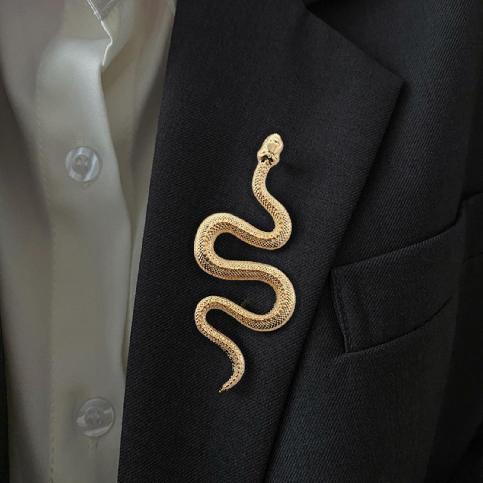 Broche Serpent Doré - Décoration élégante Pour Vêtements, Unisexe, Cadeau Original Vintage - 6