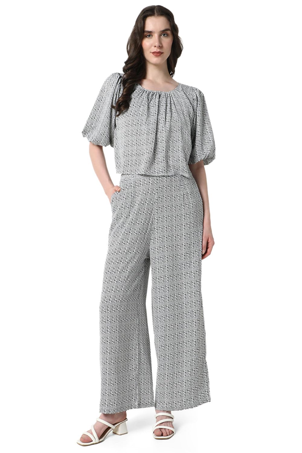 showoffff Women Printed Two-Piece Co Ords | Round Neck Half Sleeves Cotton Co-Ords for Womens | Mid-Rise Regular Fit Co-Ord for Women's-picture-14