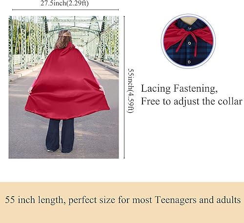 Miniatura 3 de D.Q.Z Adults Superhero-Cape and Mask, Gifts for Men Women-Birthday Halloween Cosplay Costume Party