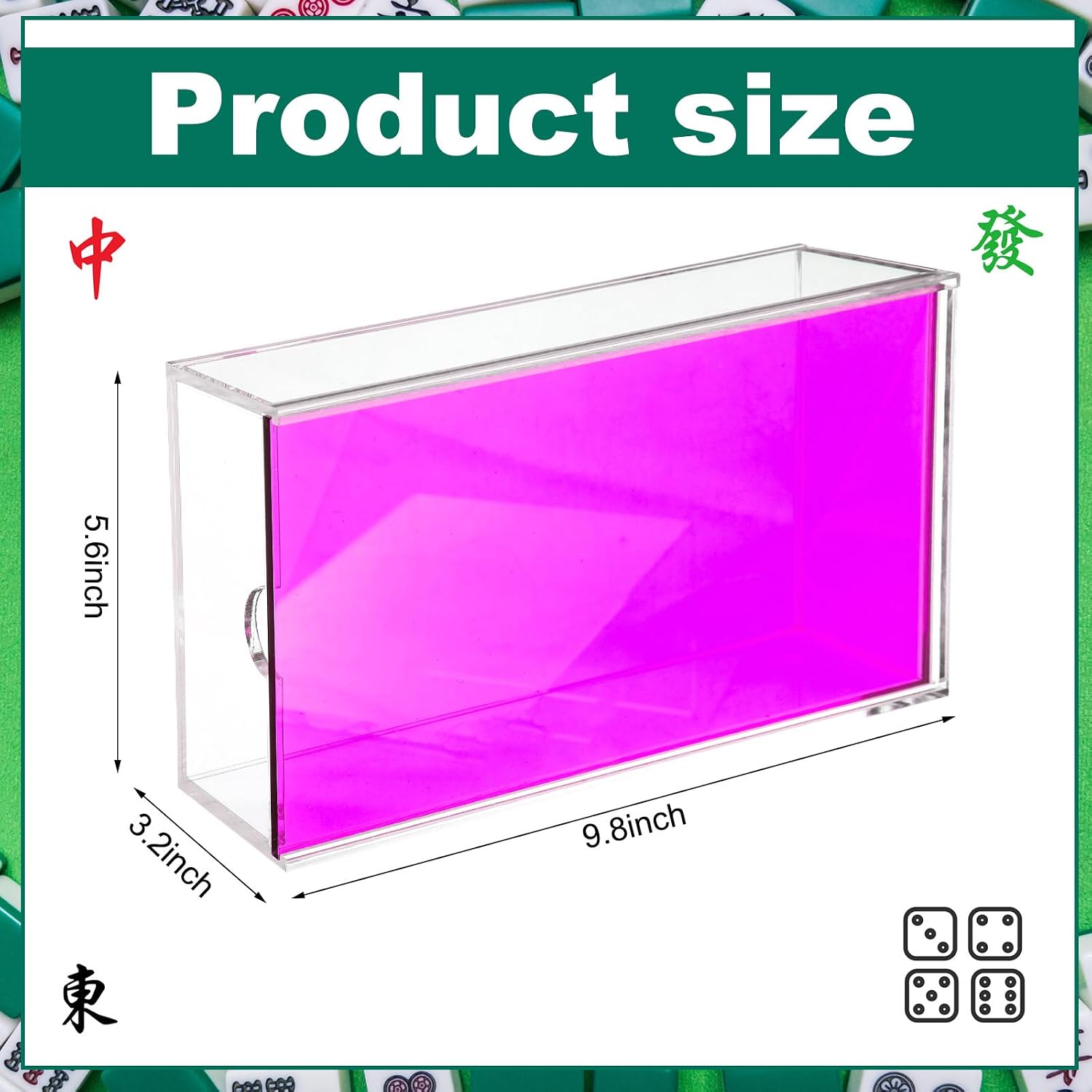 Honeydak Acrylic Mahjong Case for 160 American Mahjong Tiles,Pink image 2