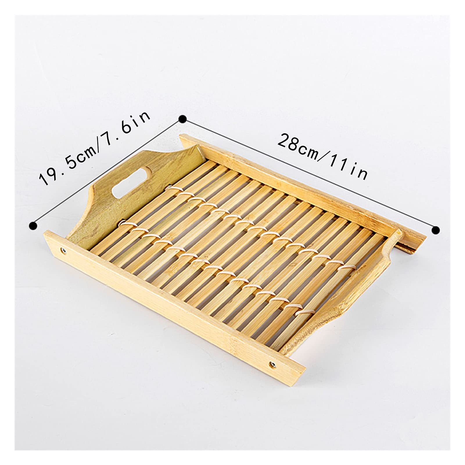 Bandeja para Servir Bandeja de Mesa de café Decorativa Bandeja de Servicio de Madera for Desayuno Café Postre Rectangular Moderno Madera construcción Bandeja/Bandejas ( Size : Small )