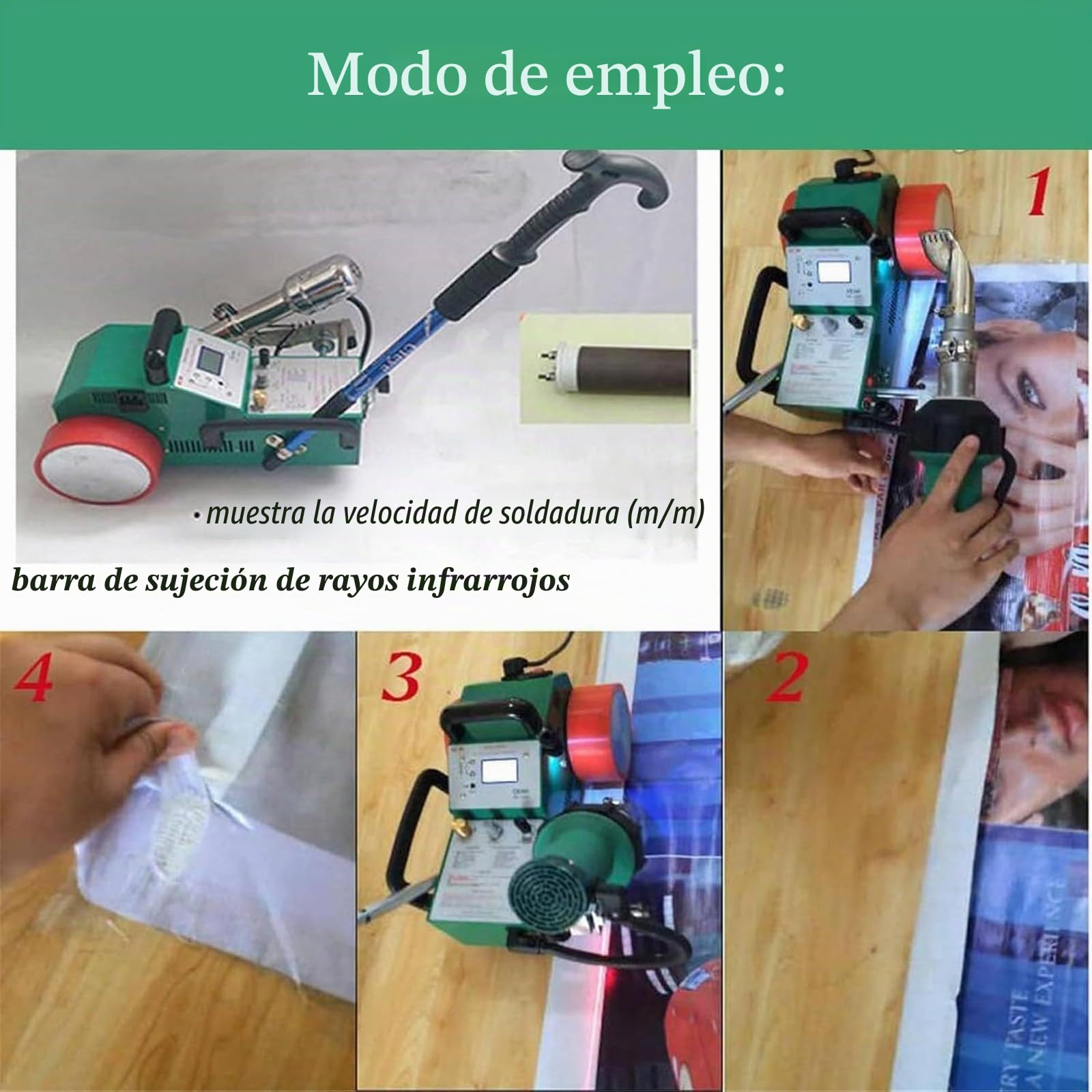 Soldadora Automática Pancartas 1800 W, Equipo Soldadura Plástico, Empalmadora Térmica Lonas PVC, Herramienta Fusión por Calor para Publicidad, Pintura En Aerosol, Telas para Cajas Luz