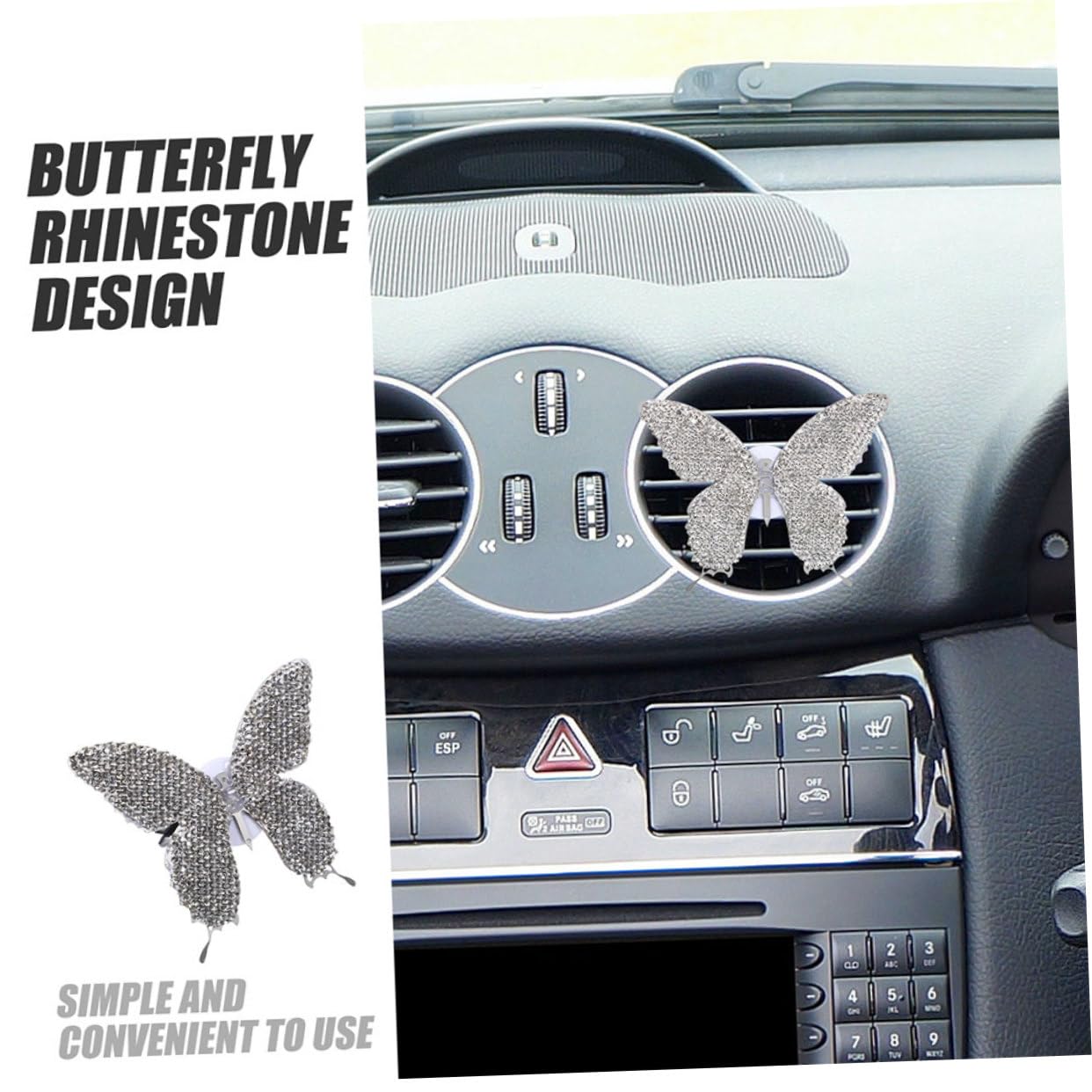 Gatuida 5stücke Car Vent Clip Im Schmetterlingsdesign Mit Strass Aromadiffuser Für Auto-luftauslässe Stilvolle Auto-dekoration Für Angenehmen Duft