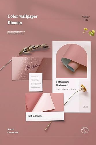 Miniatura 4 de Dimoon Papel adhesivo rosa oscuro, 236 x 17.7 pulgadas, grueso, impermeable, sólido, para despegar y pegar, color rosa nórdico, papel de pared