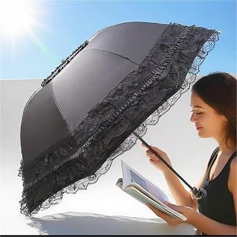 Embroidered Lace Umbrella Vintage Lace Parasol Foldable Lolita Umbrella Lady Rain Anti-uv Protection Dome Props