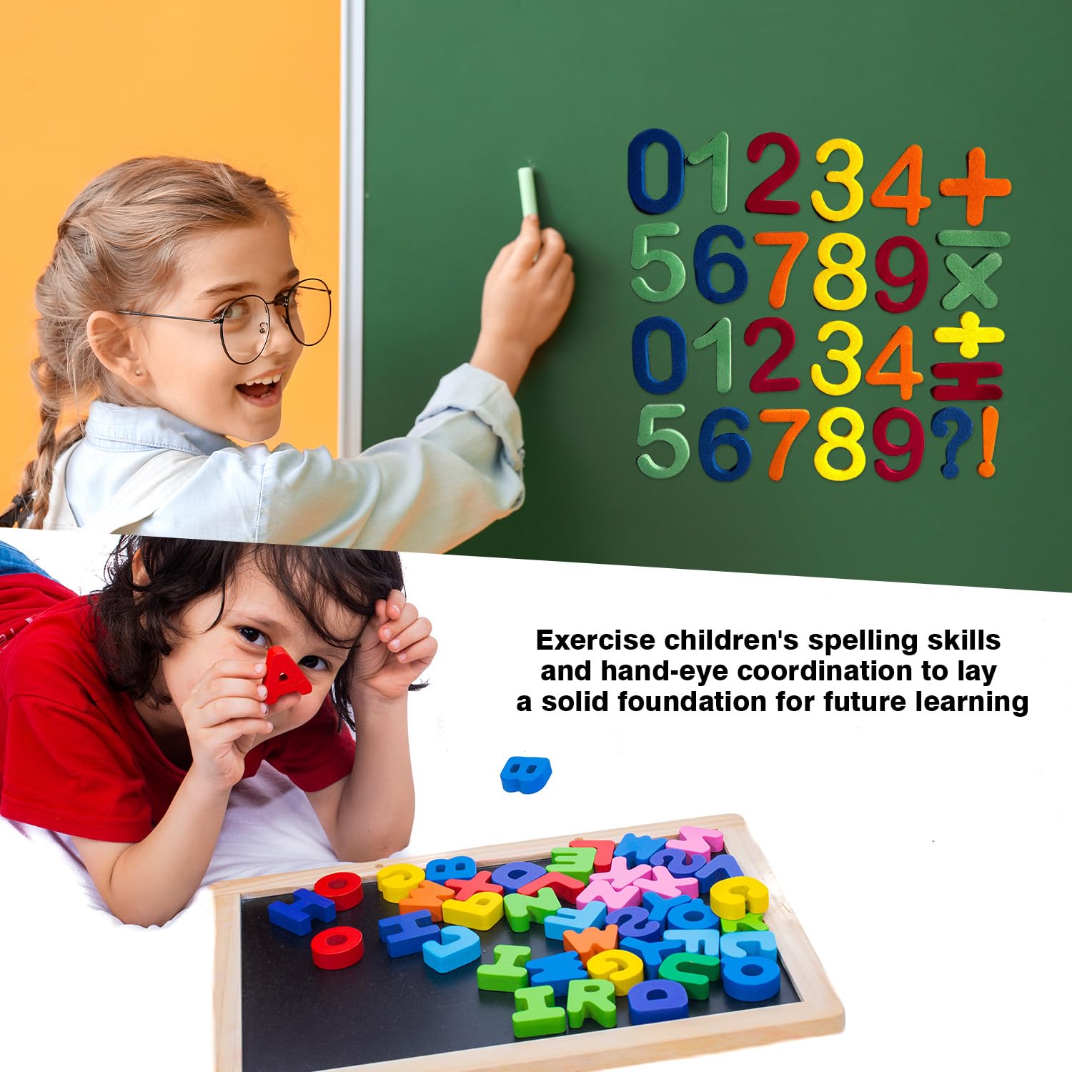79 sztuk, kolorowe magnetyczne zabawki z alfabetem i cyframi, zabawki edukacyjne do nauki pisowni i liczenia, w tym litery, cyfry, symbole