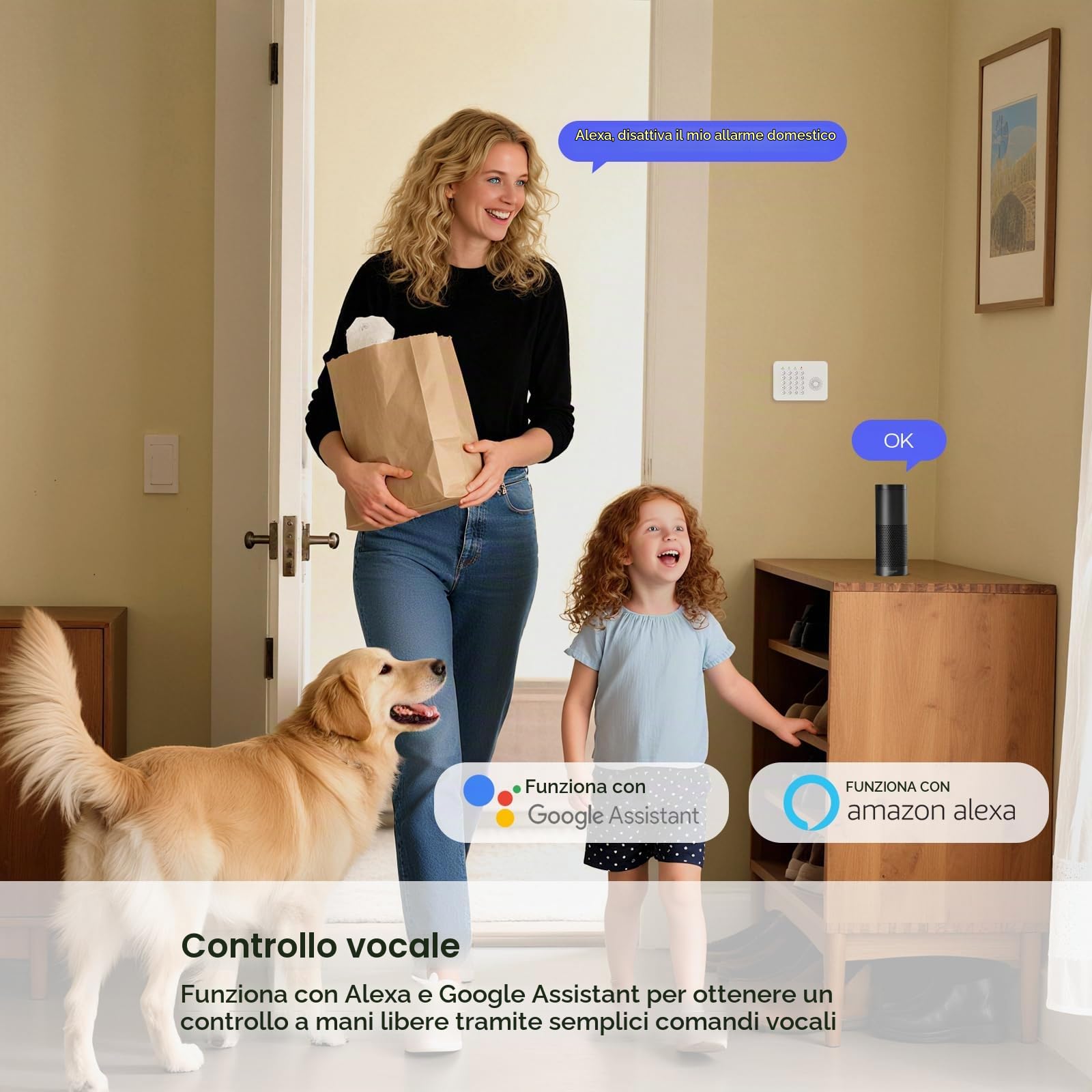 XNY 4G/WiFi Allarme Casa Senza Fili, 24 Pezzi Sistema di Allarme Casa Senza Fili con 1 Sirena, 6 Sensori Per Porte e Finestre, 3 Rilevatore di Movimento, Antifurto Casa Wireless, Tramite APP