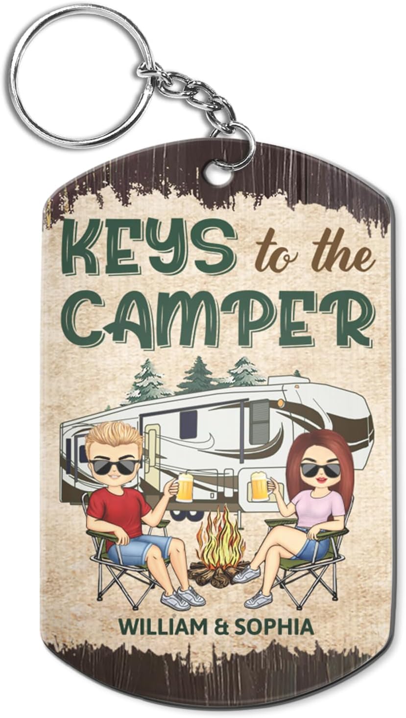 WANDER PRINTS Personalized Aluminum Keychain for Couples