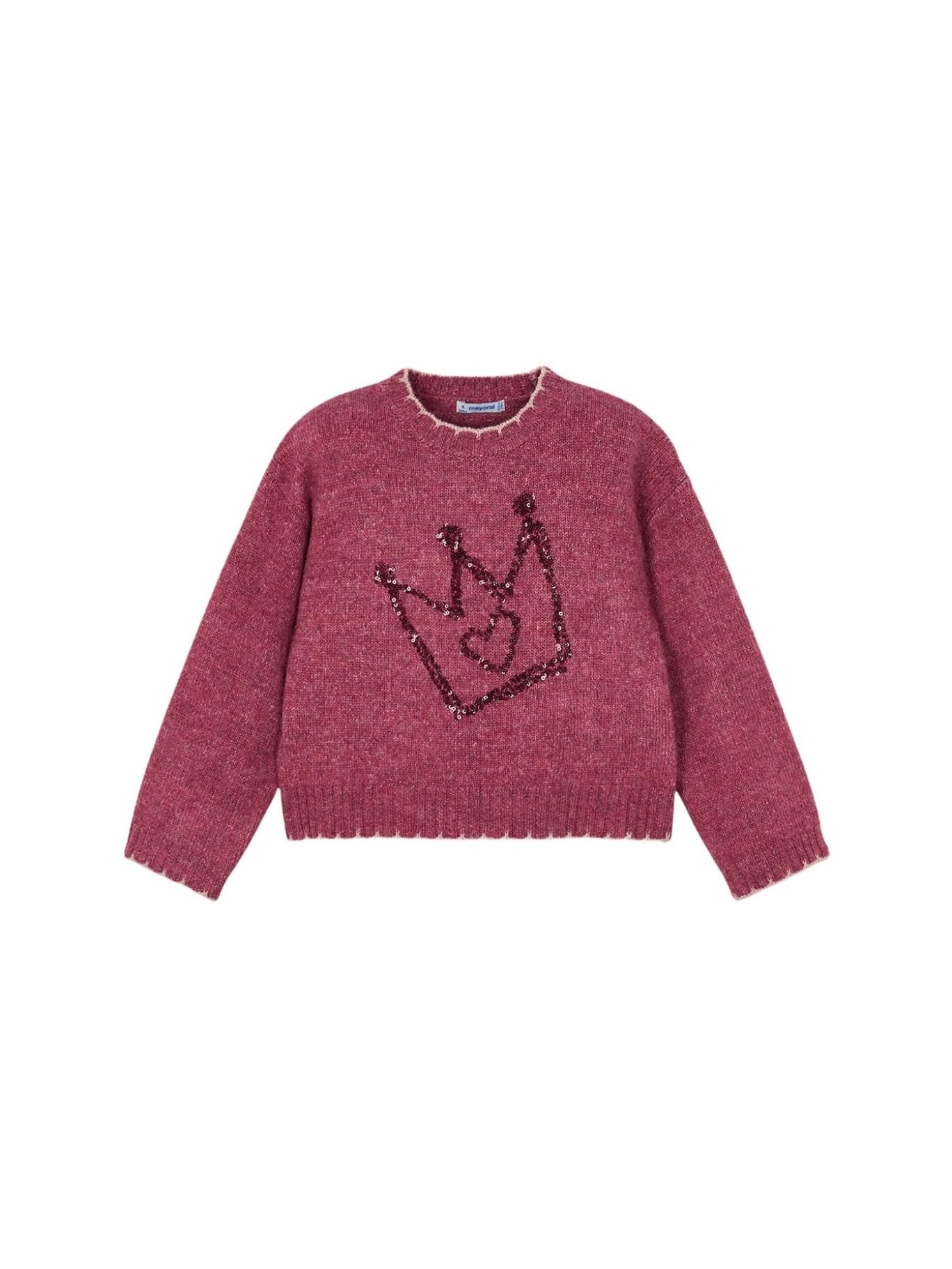 Mayoral Maglione Ricamo Lustrini per Bambine e Ragazze Cilieg mez 5 Anni (110cm)