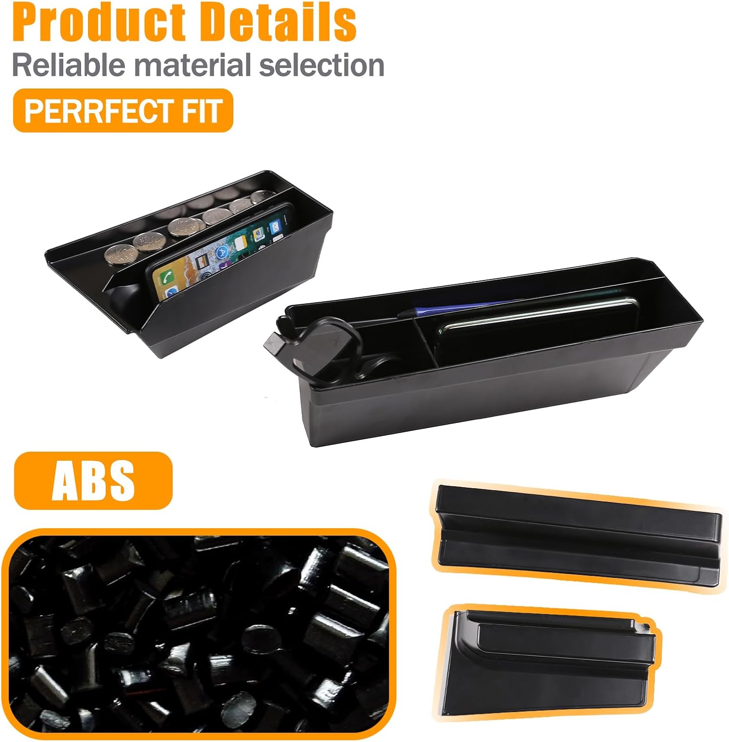 LLKUANG Car ABS Central Water Cup Side Organizer Storage Box Container Holder Tray for Toyota Tundra 2014-2021