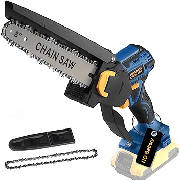 Mini Chainsaw for Dewalt 20V MAX Battery, 8-Inch Brushless Cordless Pruning Chainsaw, 24.6FT/S Fast Powerful Cutting, 4000RPM Electric for Wood Cutting(Battery Not Included)