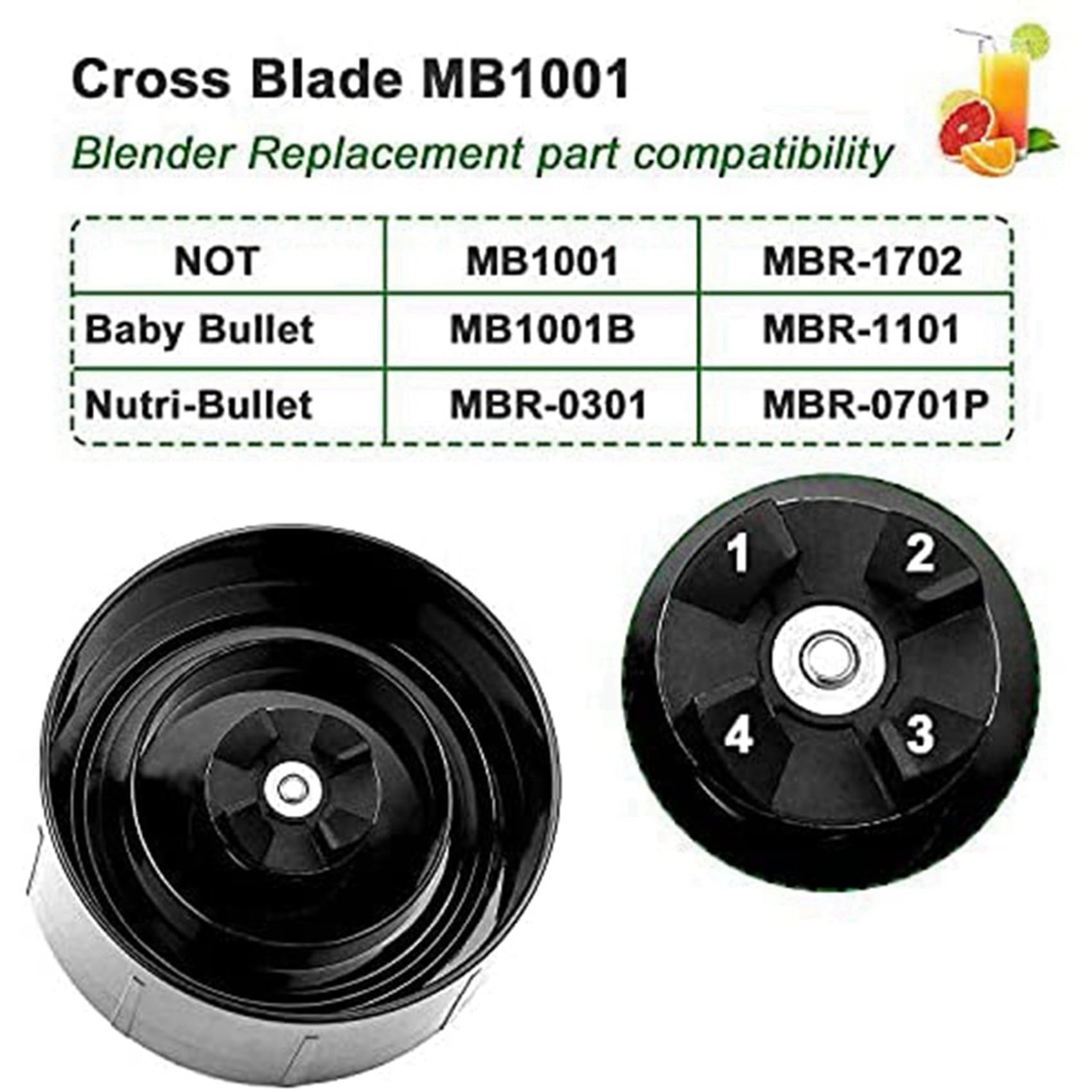 2X Kreuz Klinge Teil Kompatibel für (250 W, MB1001 Series) Blade Edelstahl Teil